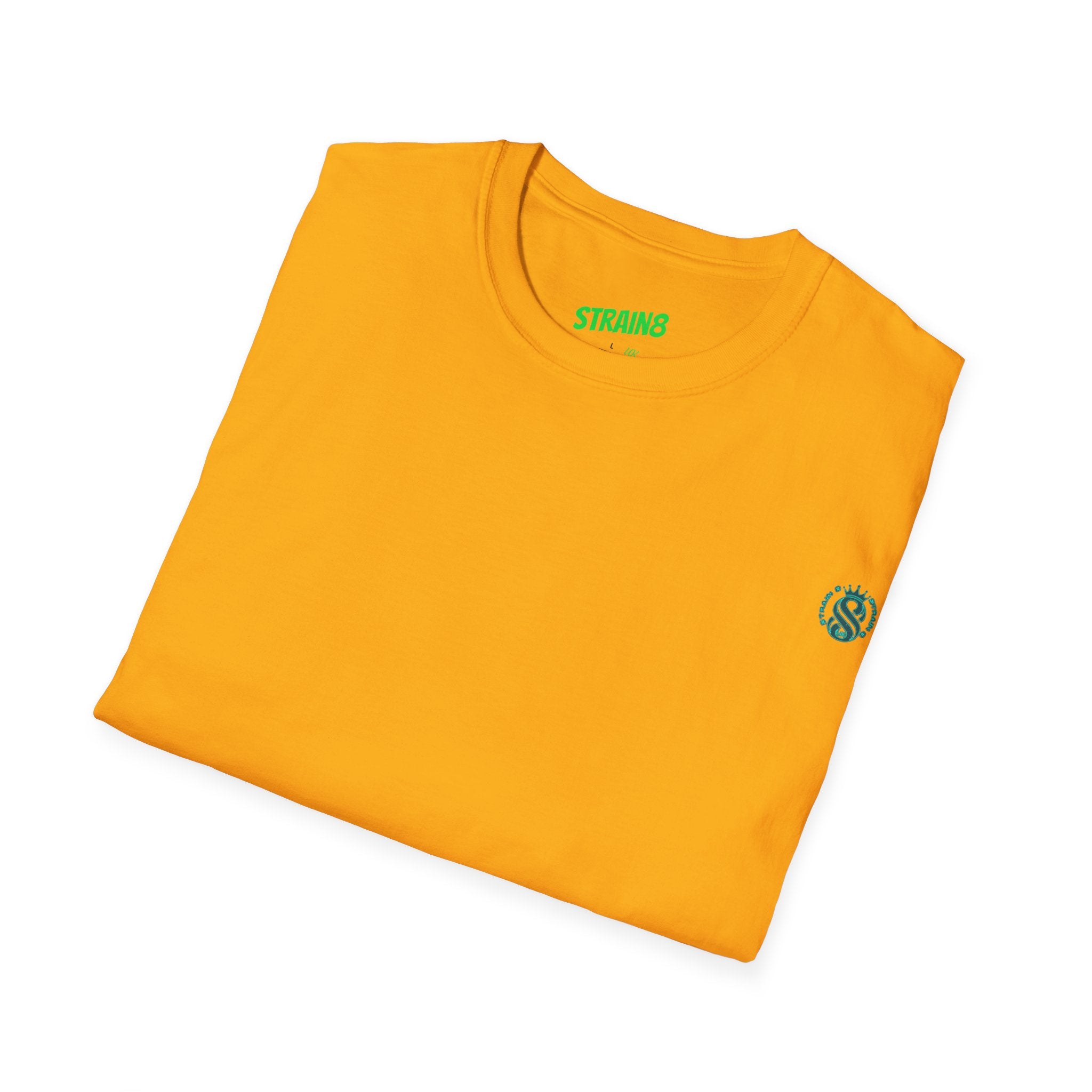 Minimal White T‑Shirt with Small Strain8-UK Chest Emblem — Classic Casual Tee