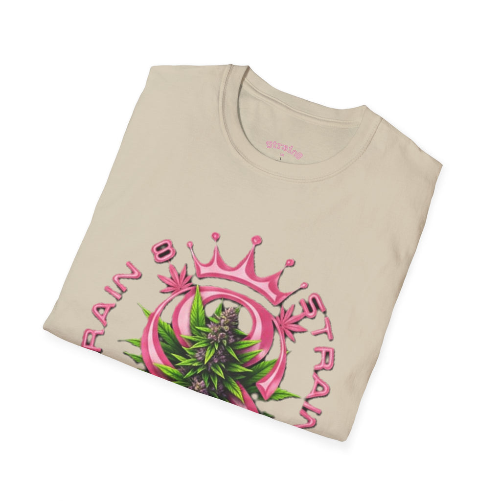 Strain8-UK logo/mixed Cannabis Crown T-Shirt — Train & Treat Floral Weed Graphic Tee