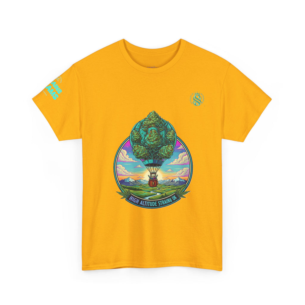 Strain8-UK T-Shirt — "High Altitude Strains" Hot Air Balloon Tree Graphic Tee