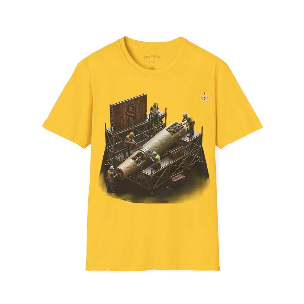Aerospace Restoration S8-UK Crew T-Shirt — Rocket Repair Workshop Illustration