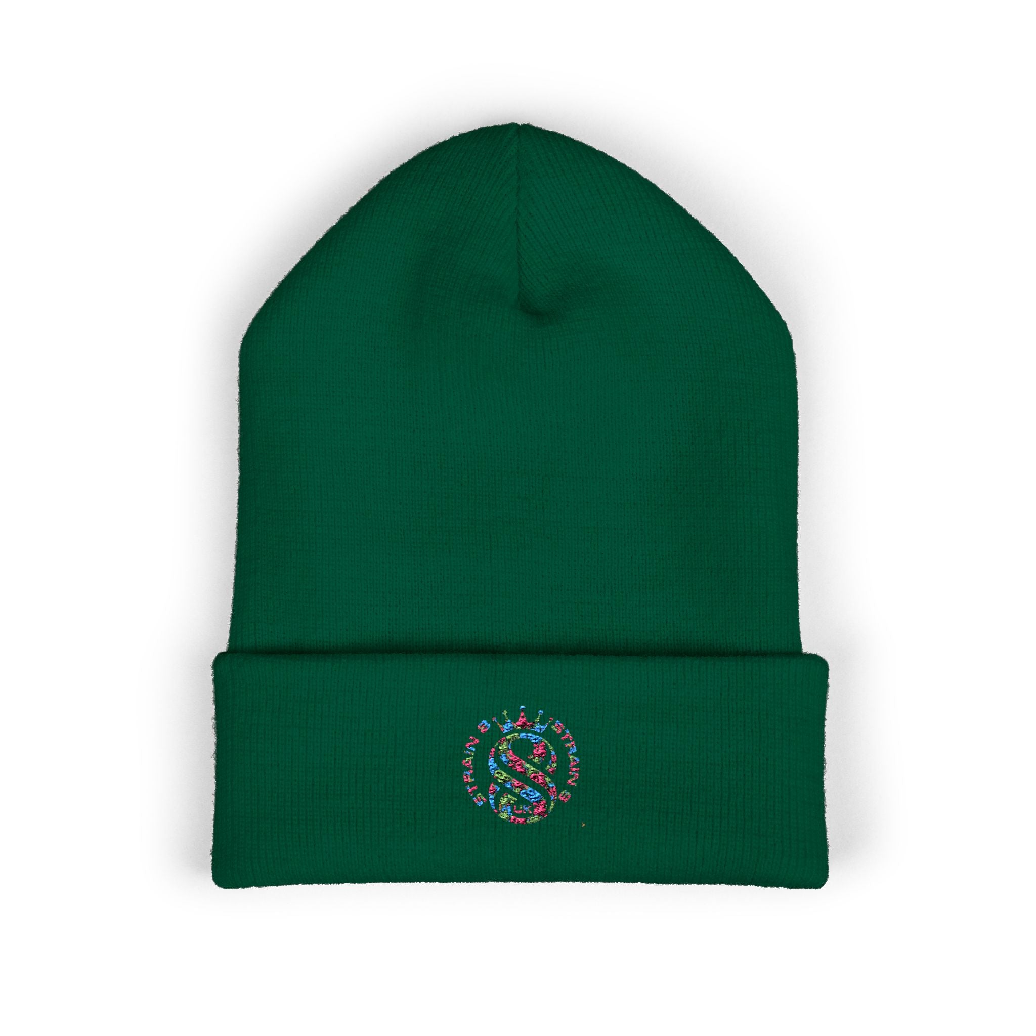 Embroidered Graffiti S8-UK Logo Cuffed Beanie — Cozy Knit Winter Hat