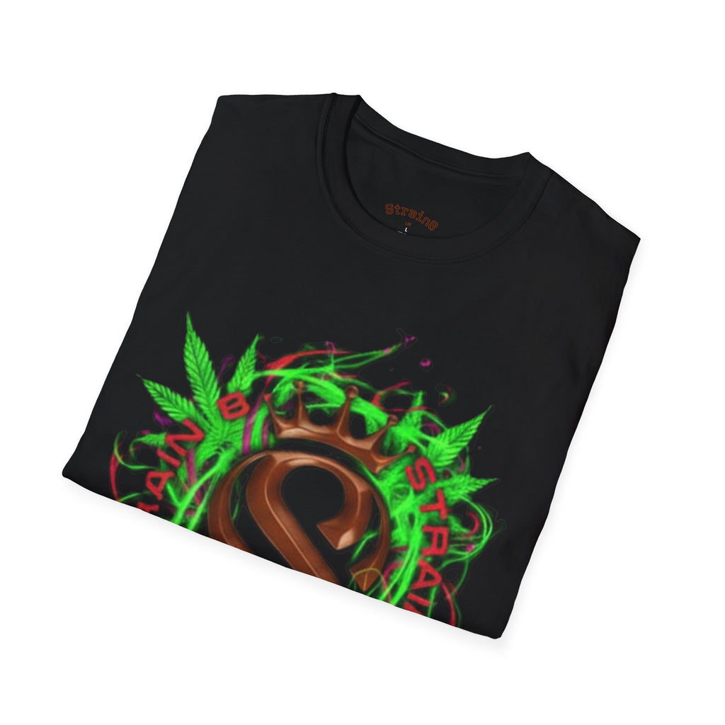 Strain8-UK Chocolate Brown Monogram T‑Shirt — Green Vines Rustic Letter S8 Graphic Tee