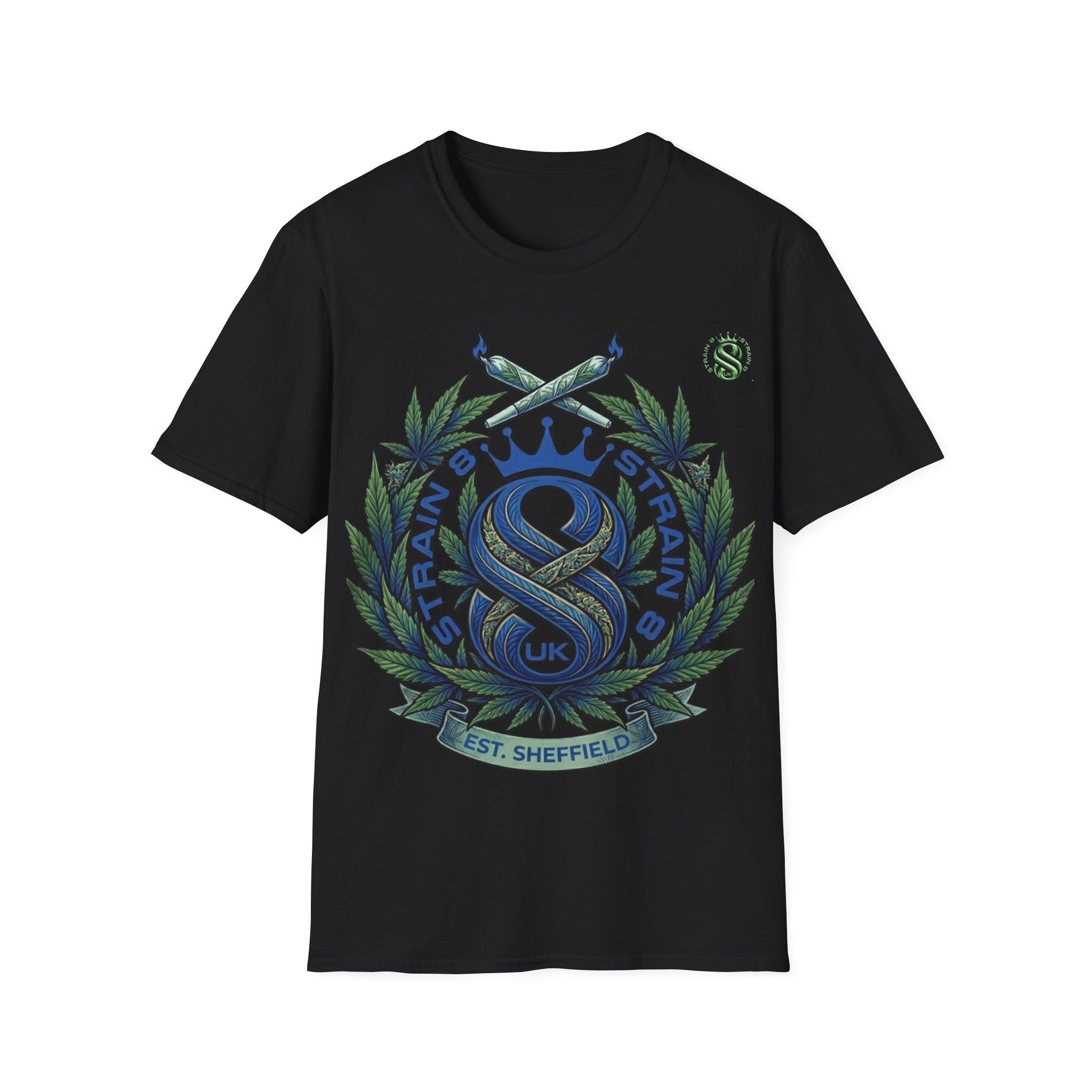 Sheffield Strain8-UK Crest T-Shirt — Vintage Laurel Eloquent Emblem Tee