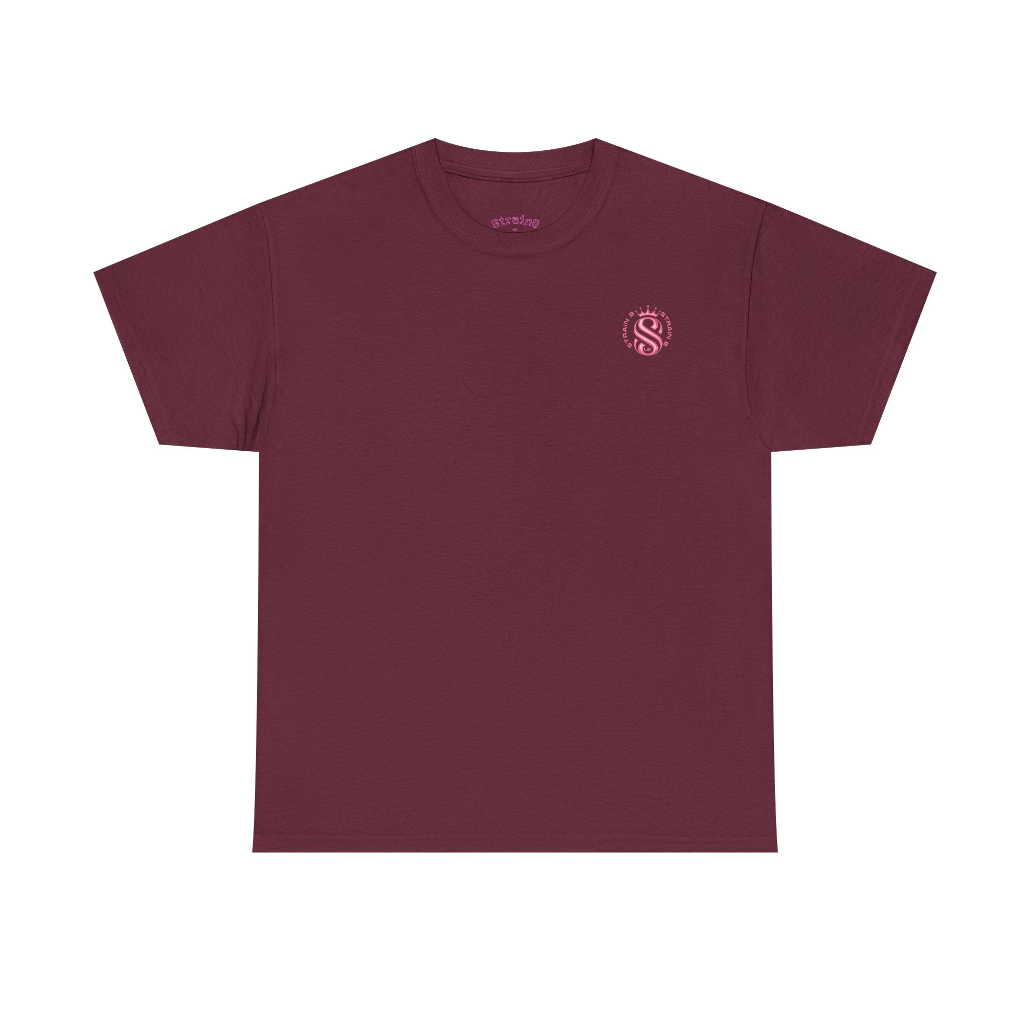 Strain8 Dreams Tee — Bold Pink Logo Graphic T-Shirt