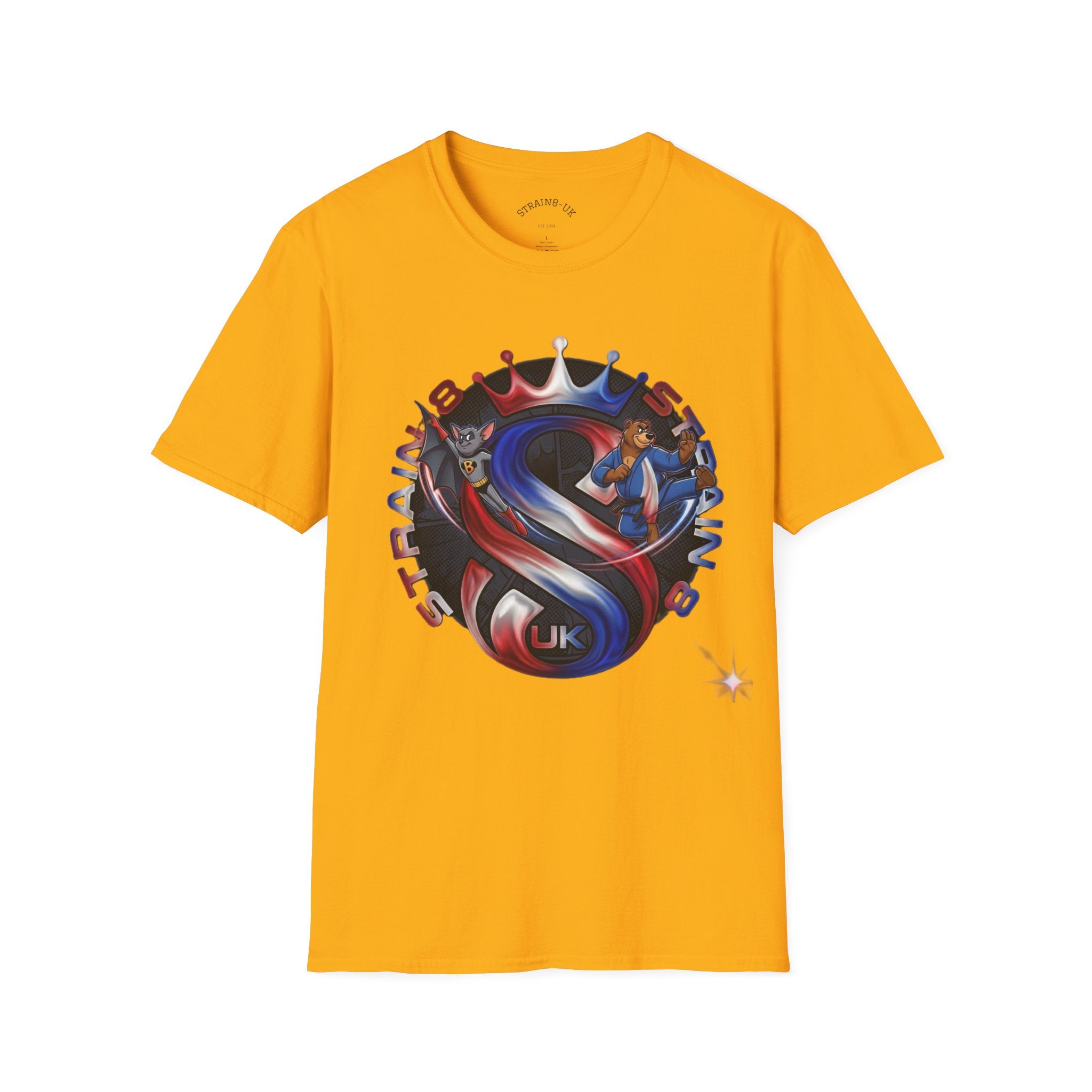 Strongest in the UK T-Shirt — Union Flag Crown Graphic Strain8-UK Tee