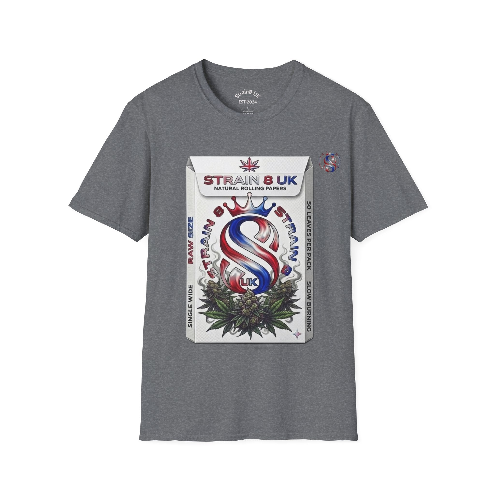Strain8-UK Rizla box high quality T-Shirt design S8-UK Logo mixed in Tee