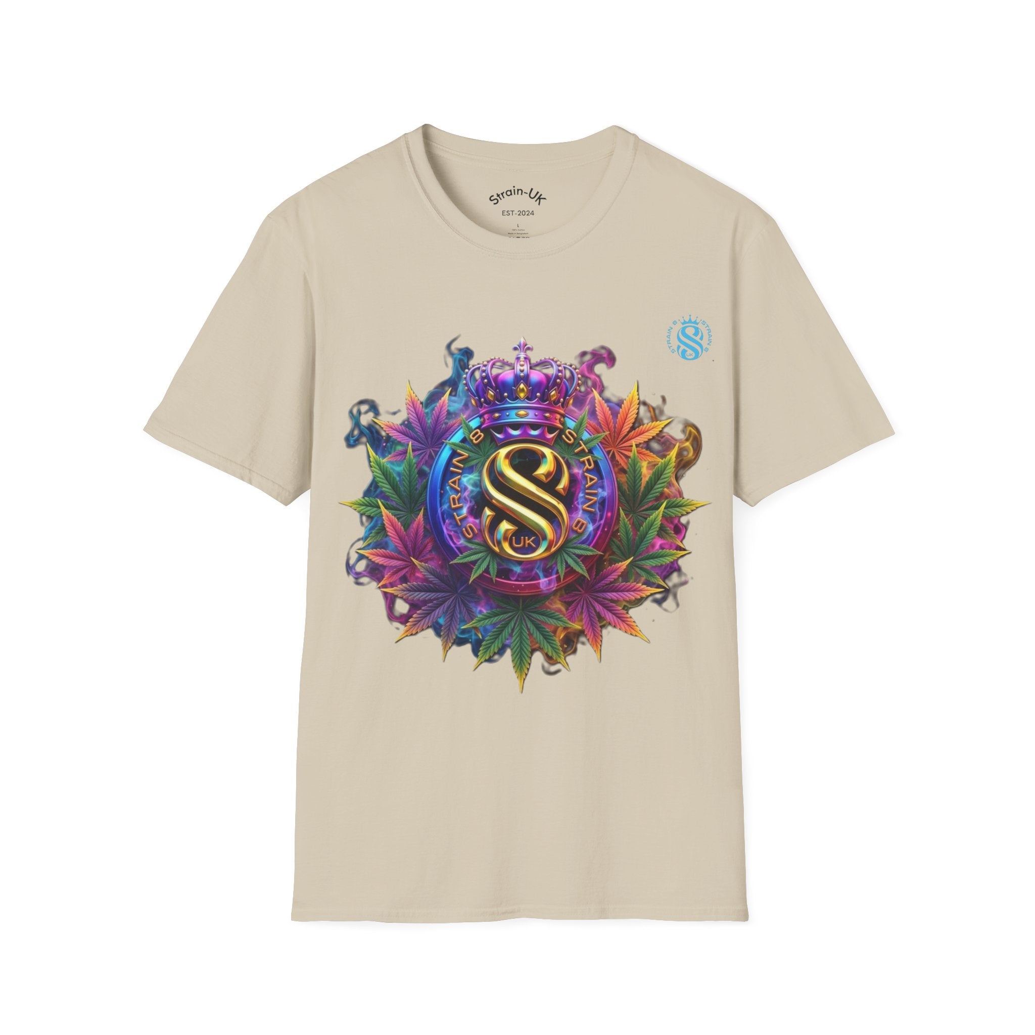 Strain8-UK T-Shirt — Vibrant Floral Design With Original Logo Graphic Tee