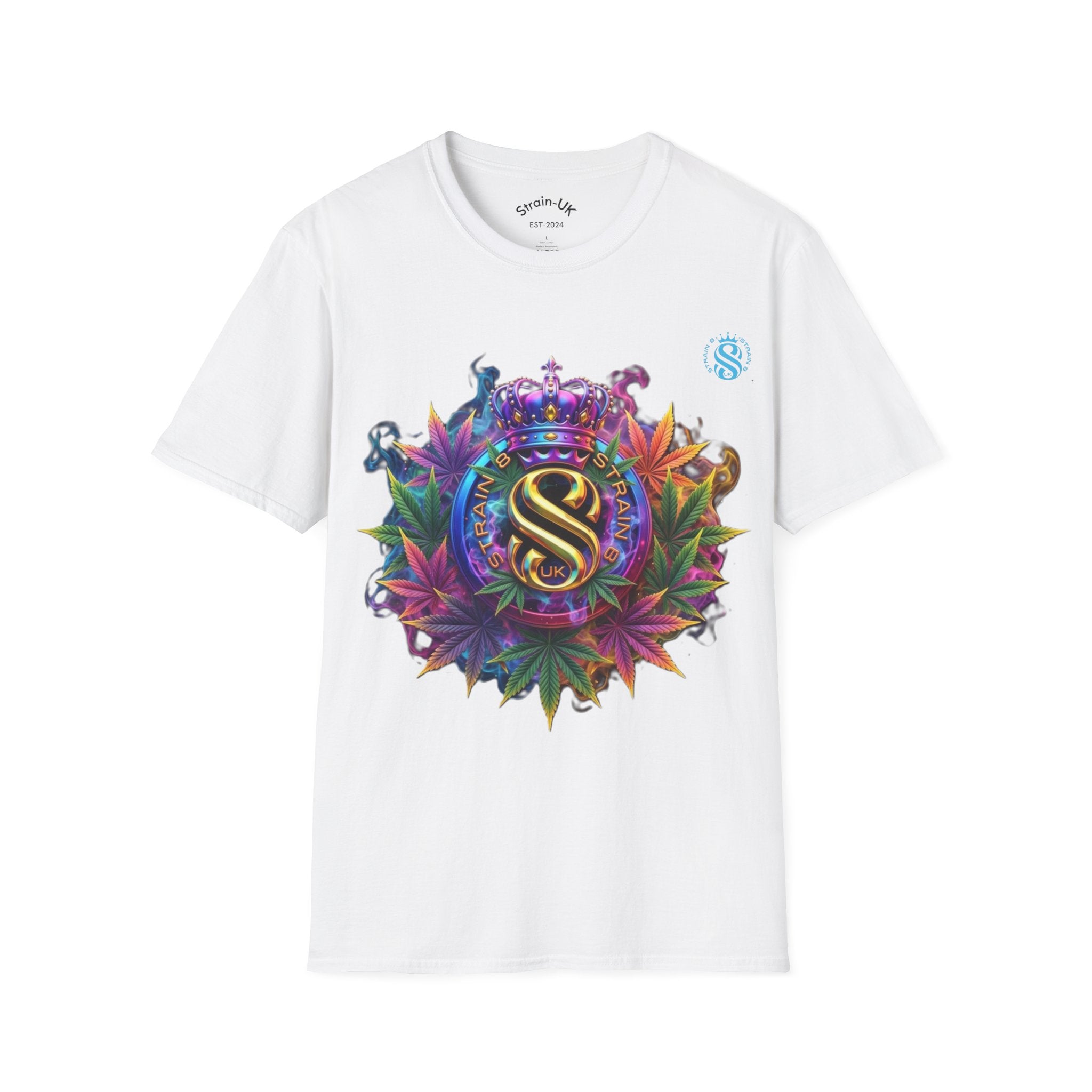 Strain8-UK T-Shirt — Vibrant Floral Design With Original Logo Graphic Tee