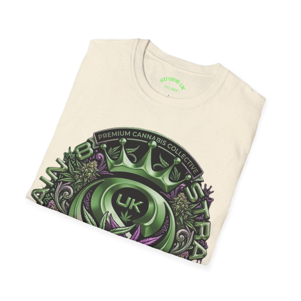 Strain8-UK Cannabis Crown Graffiti T-Shirt — S8-UK Green & Purple Streetwear