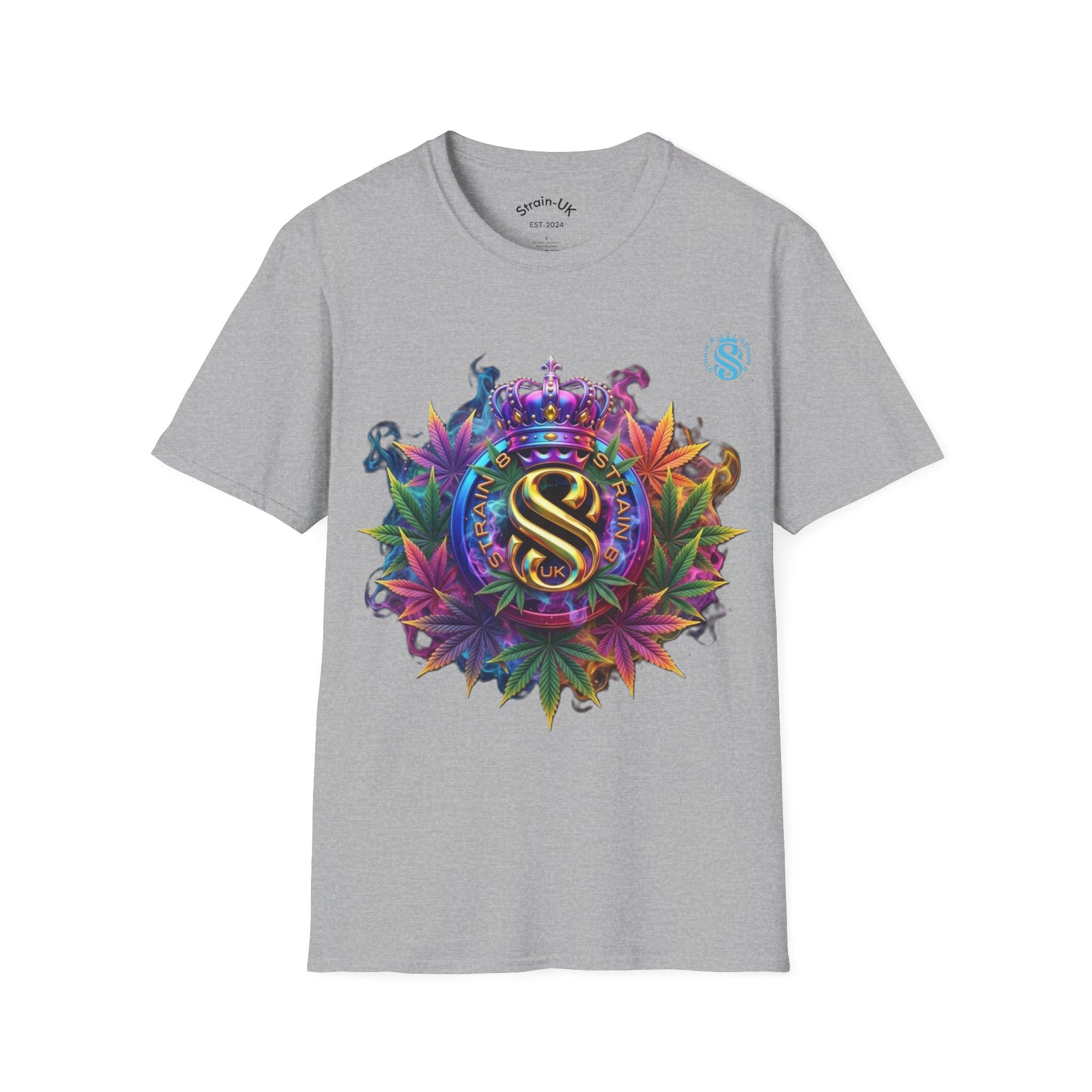 Strain8-UK T-Shirt — Vibrant Floral Design With Original Logo Graphic Tee