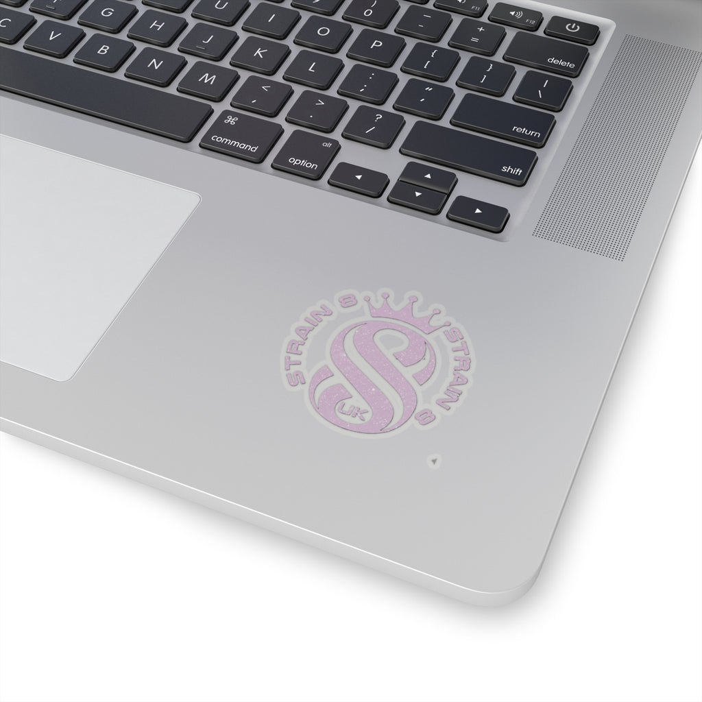 Strain8-UK S8 Crown Kiss-Cut Sticker — Glitter Lilac Logo Sticker