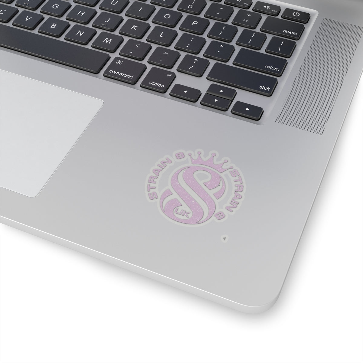 Strain8-UK S8 Crown Kiss-Cut Sticker — Glitter Lilac Logo Sticker