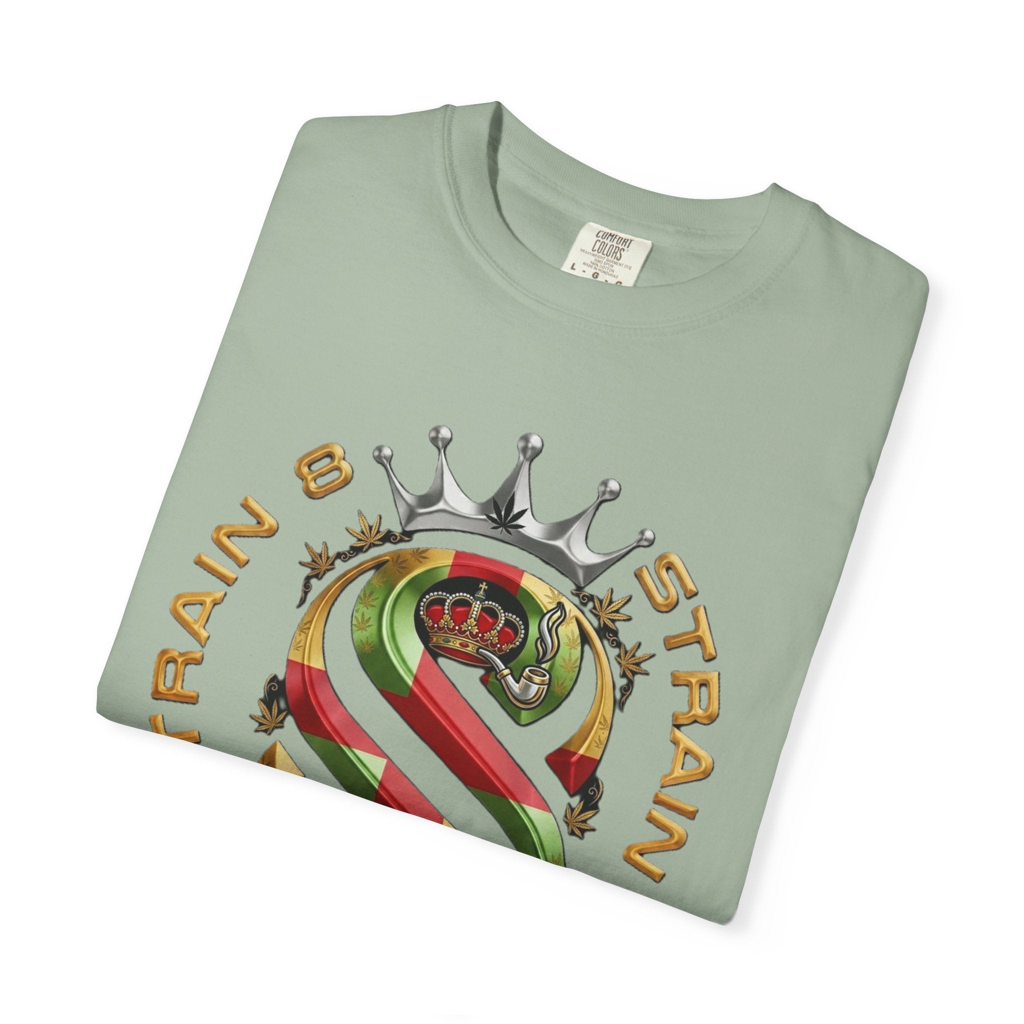Strain8-UK Crown Logo T-Shirt — St George Cross Mixed With Spanish Flahg-Inspired Graphic Tee