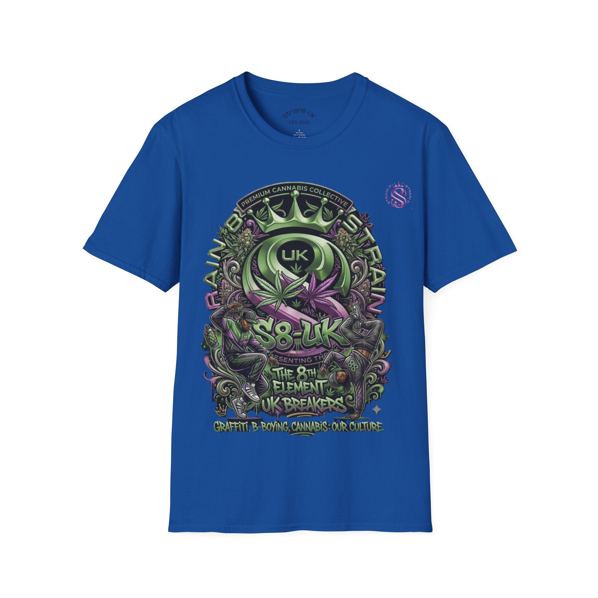Strain8-UK Graffiti Cannabis/B-Boy Themed '8th Element' Graphic T-Shirt