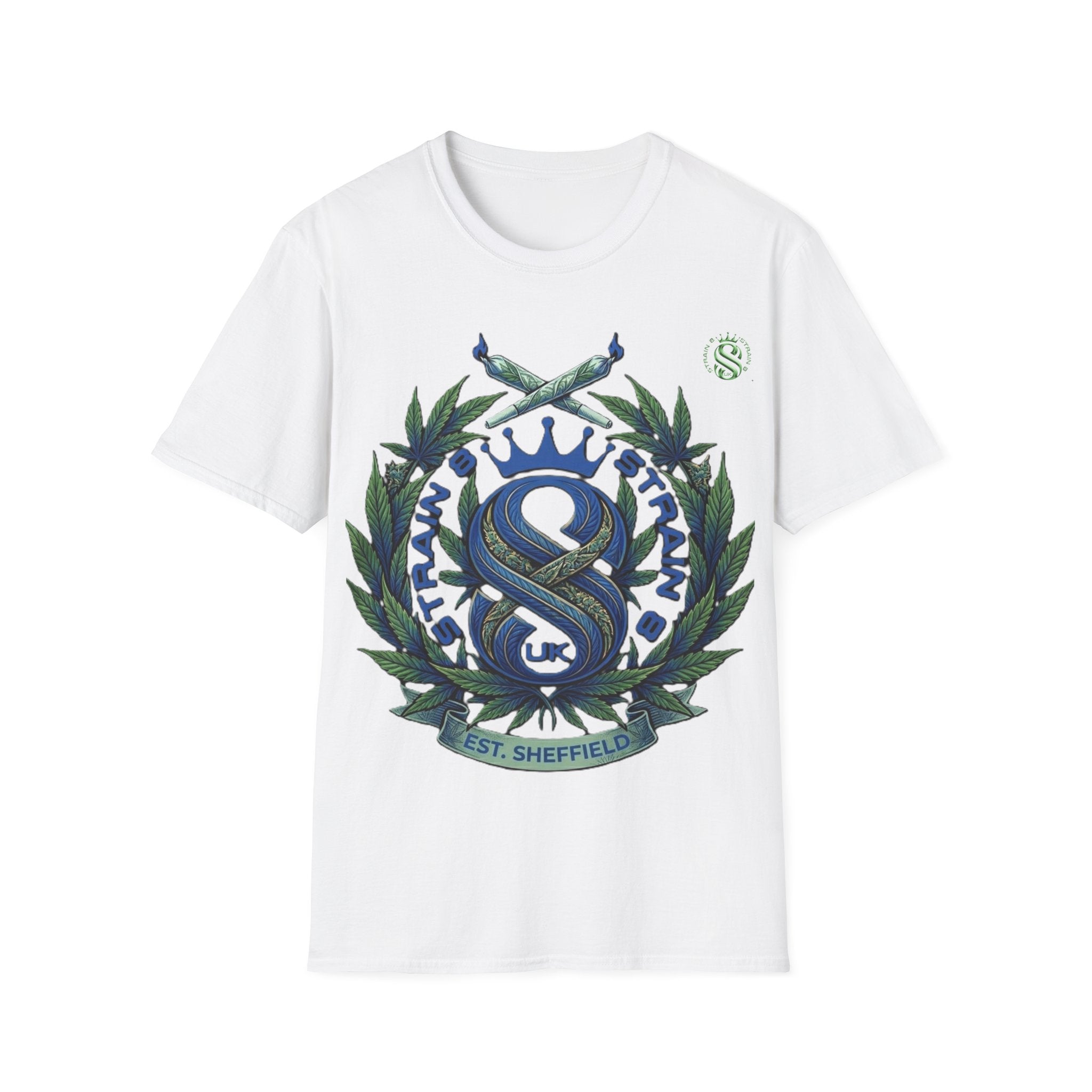 Sheffield Strain8-UK Crest T-Shirt — Vintage Laurel Eloquent Emblem Tee