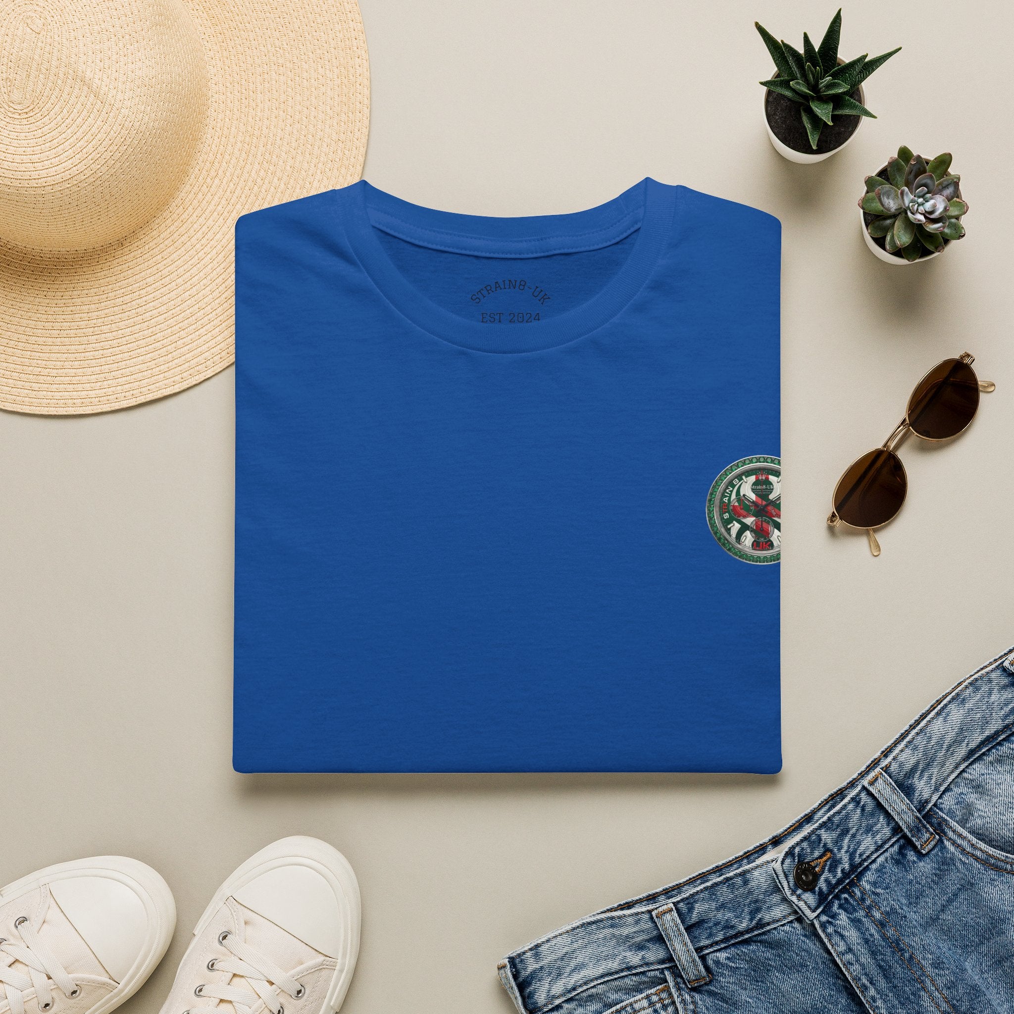 Strain8-UK Watch Face Design T‑Shirt — Nautical Travel Vibes In Emerald Green