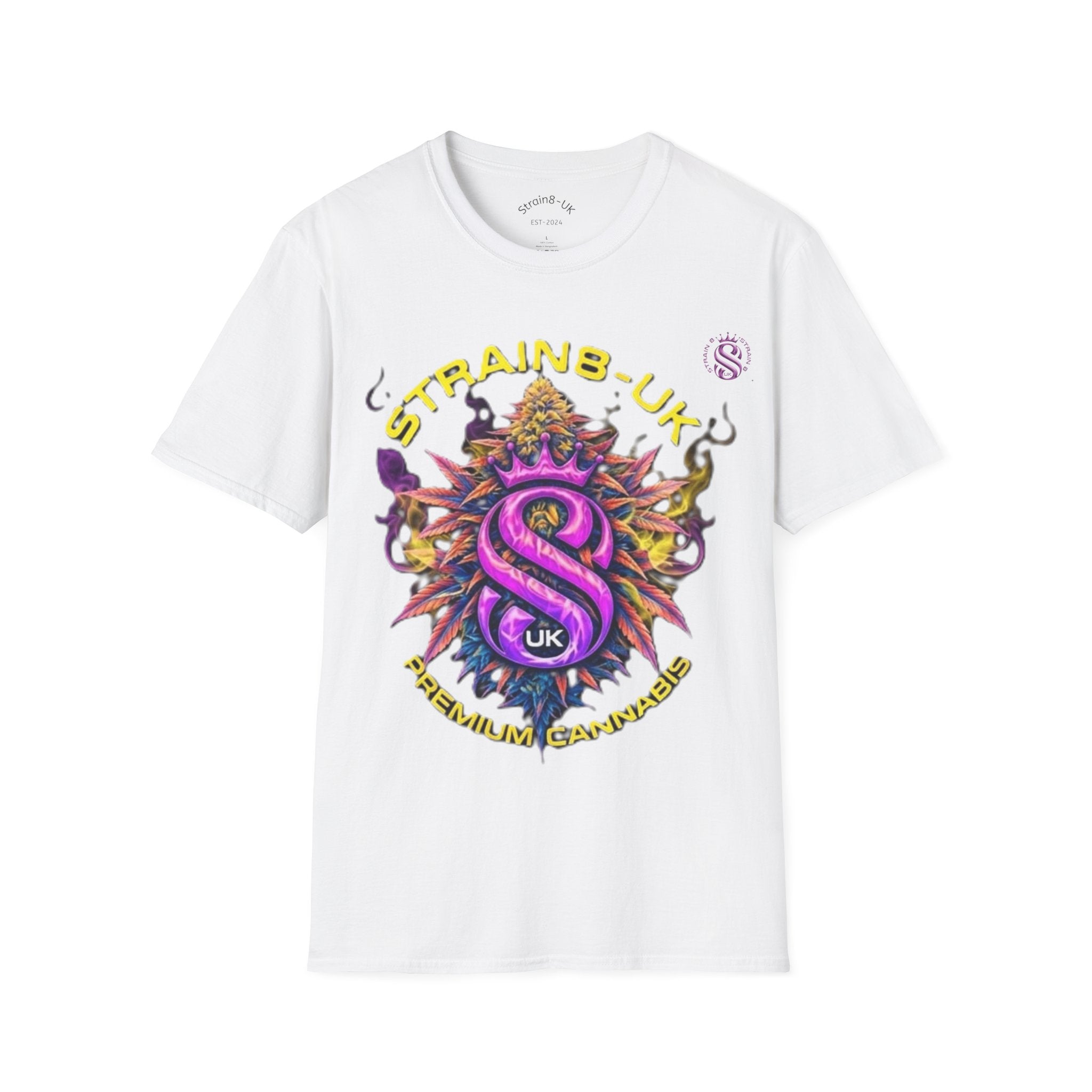 Strain8-UK T-Shirt — Strain8-UK Colourful Psychedelic Logo Tee