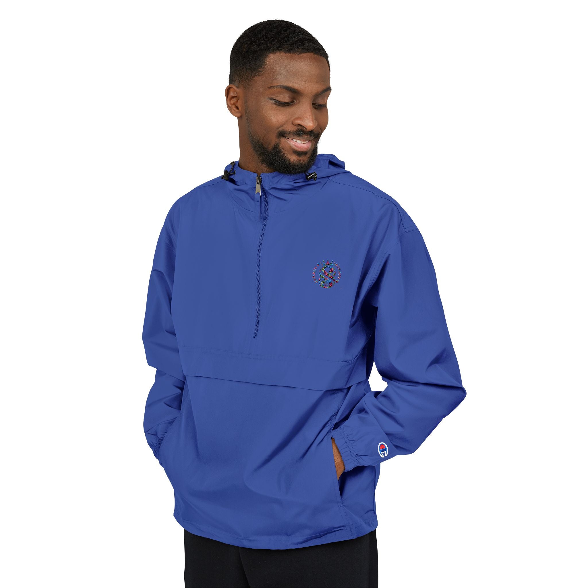 Strain8-uk Packable Orange Anorak Jacket with Script 'S8 Crest