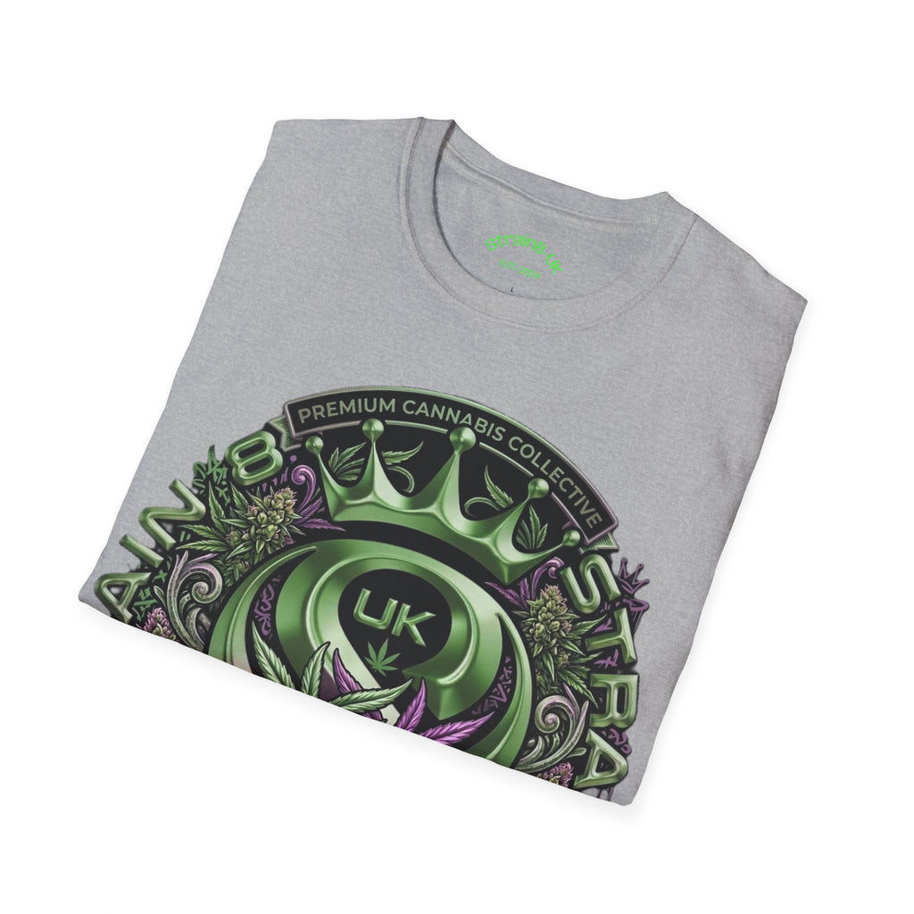 Strain8-UK Cannabis Crown Graffiti T-Shirt — S8-UK Green & Purple Streetwear