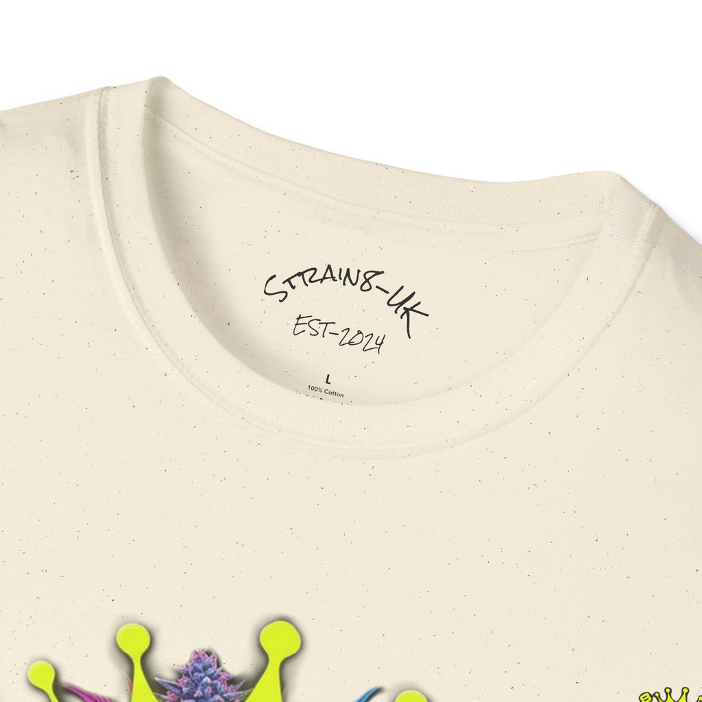 Strain8-UK  T-Shirt — 'Strain8-UK' Crown Cannabis Design with flower T shirt