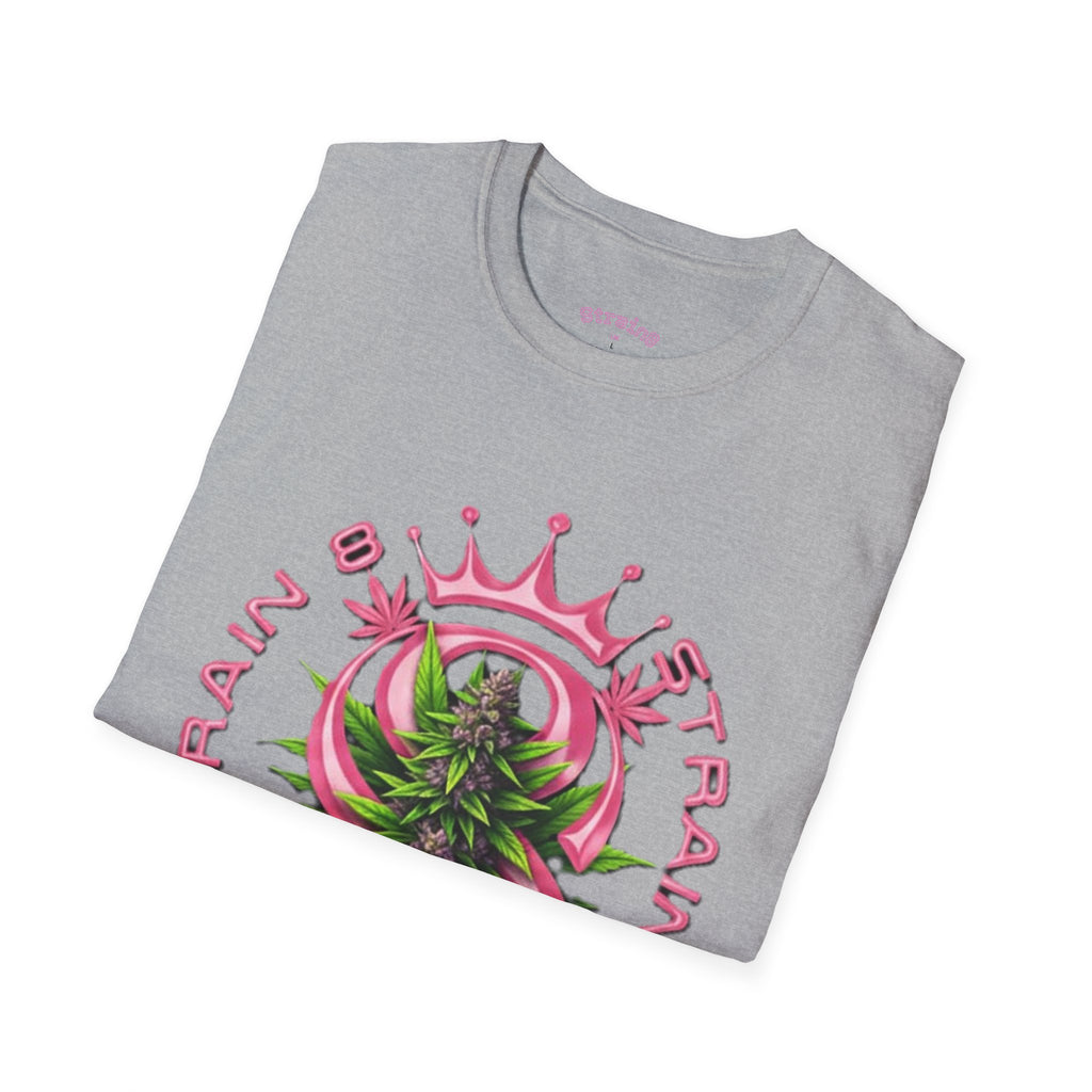 Strain8-UK logo/mixed Cannabis Crown T-Shirt — Train & Treat Floral Weed Graphic Tee