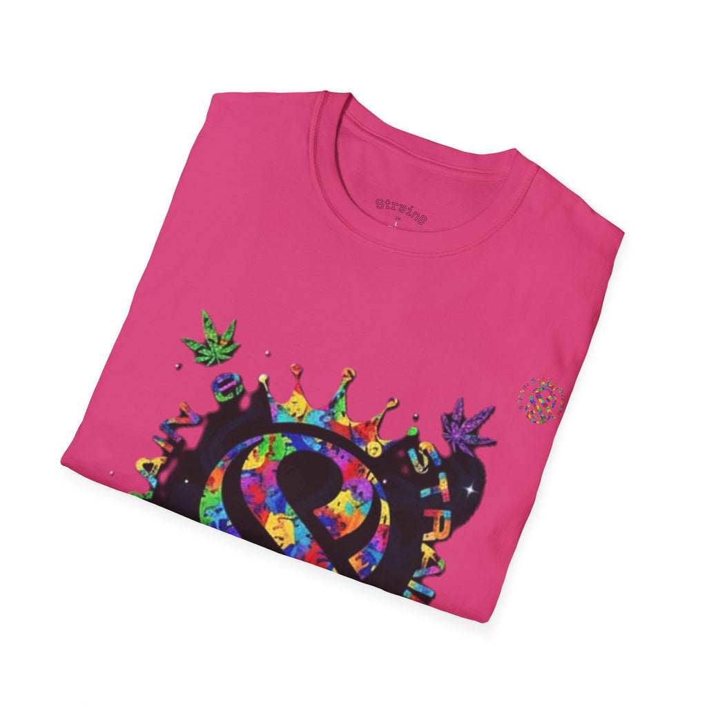 Strain8-UK Psychedelic Crown S8 Logo T-Shirt — Colorful Abstract Graphic Tee