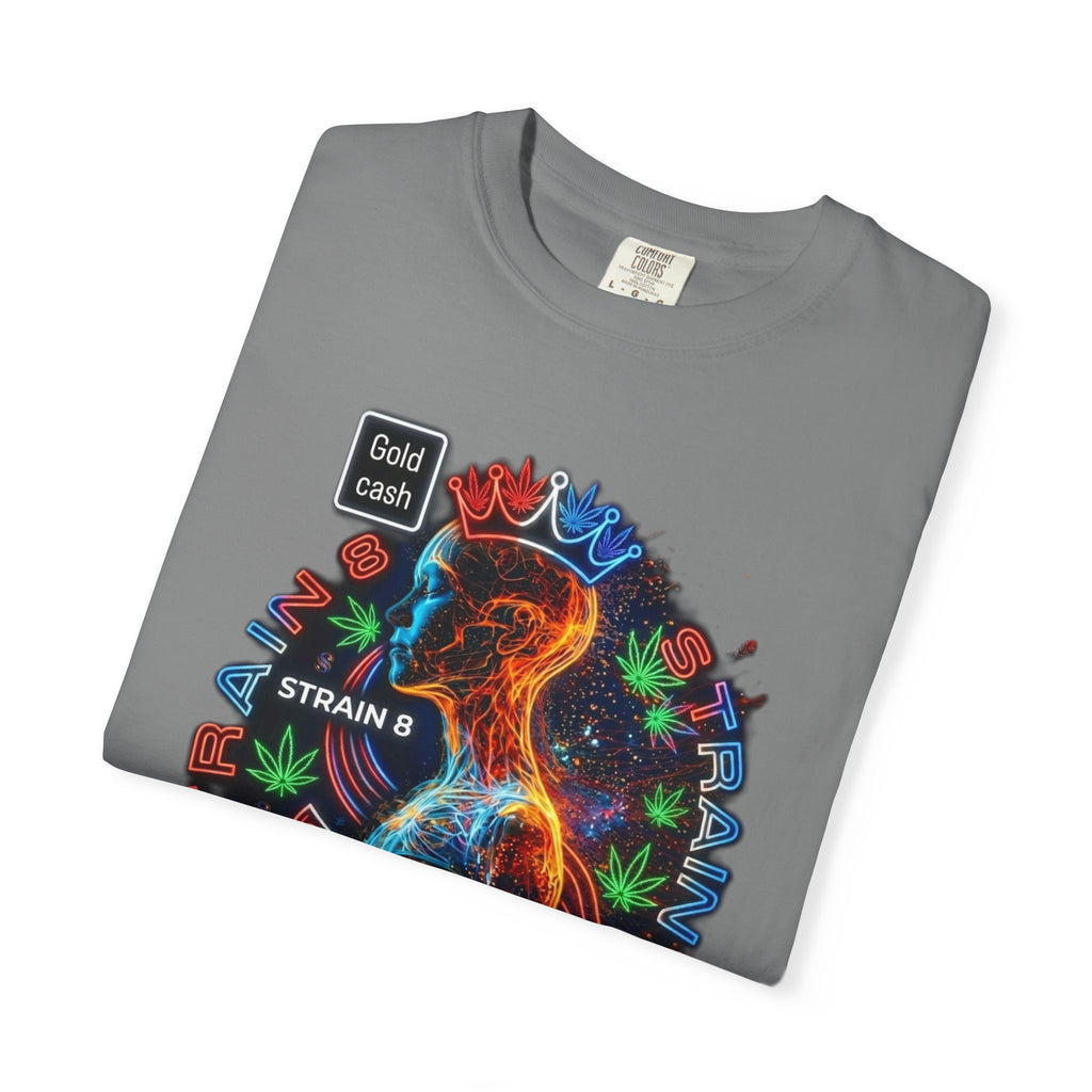 T-Shirt — Psychedelic Crowned Female Energy Glow, Freedom to Grow Graphic Tee (Strain8-UK)
