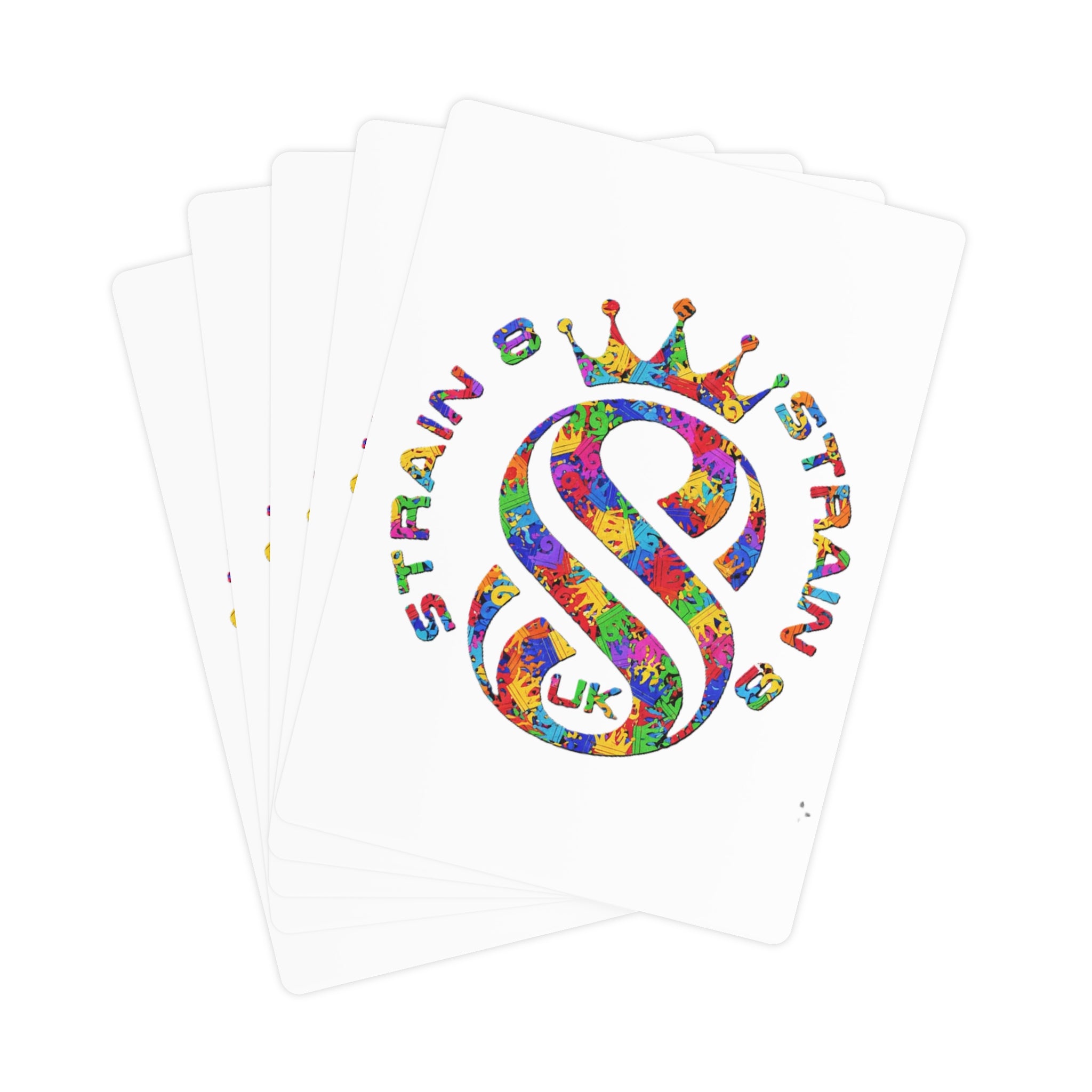 Strain8-uk mixed coloured crown logo Poker Cards