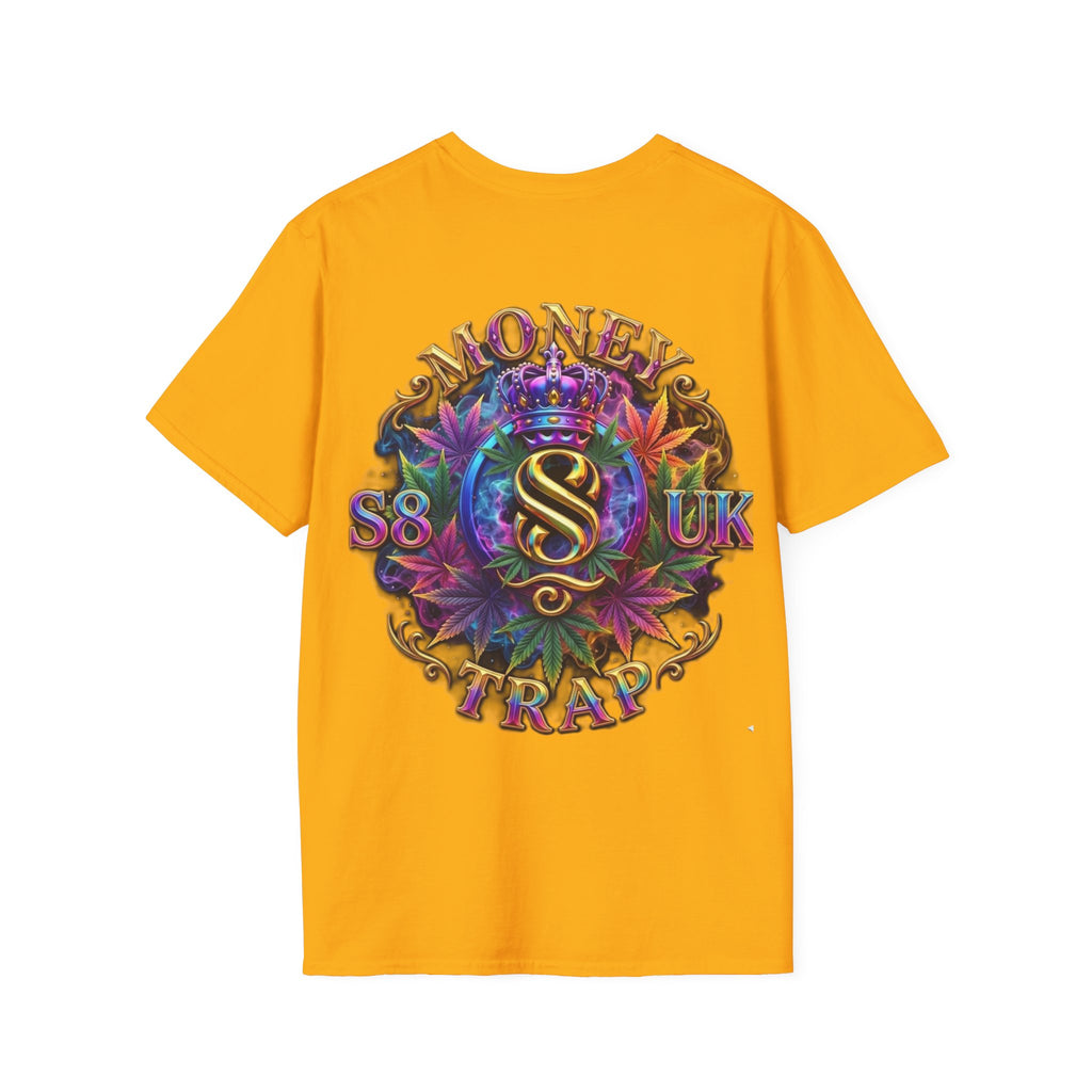 Money Trap Graphic T-Shirt — Crowned 'S8-UK' Logo Stoner/Streetwear