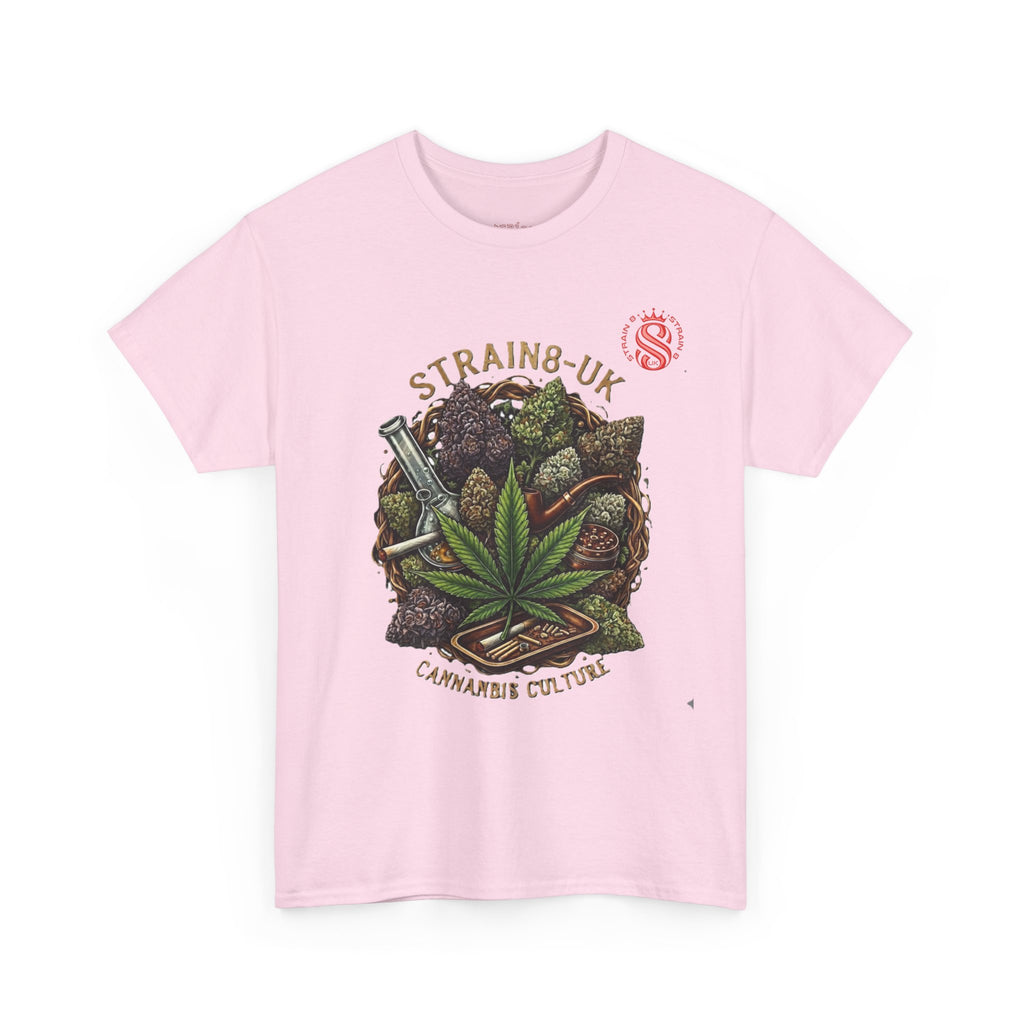 Strain8-UK Cannabis Culture T-Shirt — "Strain8-UK" Vintage Marijuana Leaf Graphic Tee