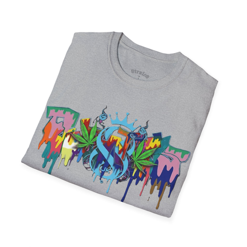 Graffiti Leaf S8-UK T-Shirt — Colorful Street Art Tee