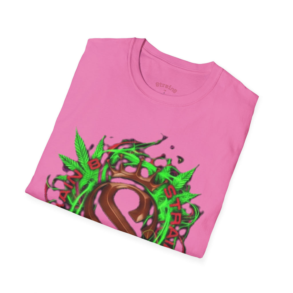 Strain8-UK Chocolate Brown Monogram T‑Shirt — Green Vines Rustic Letter S8 Graphic Tee