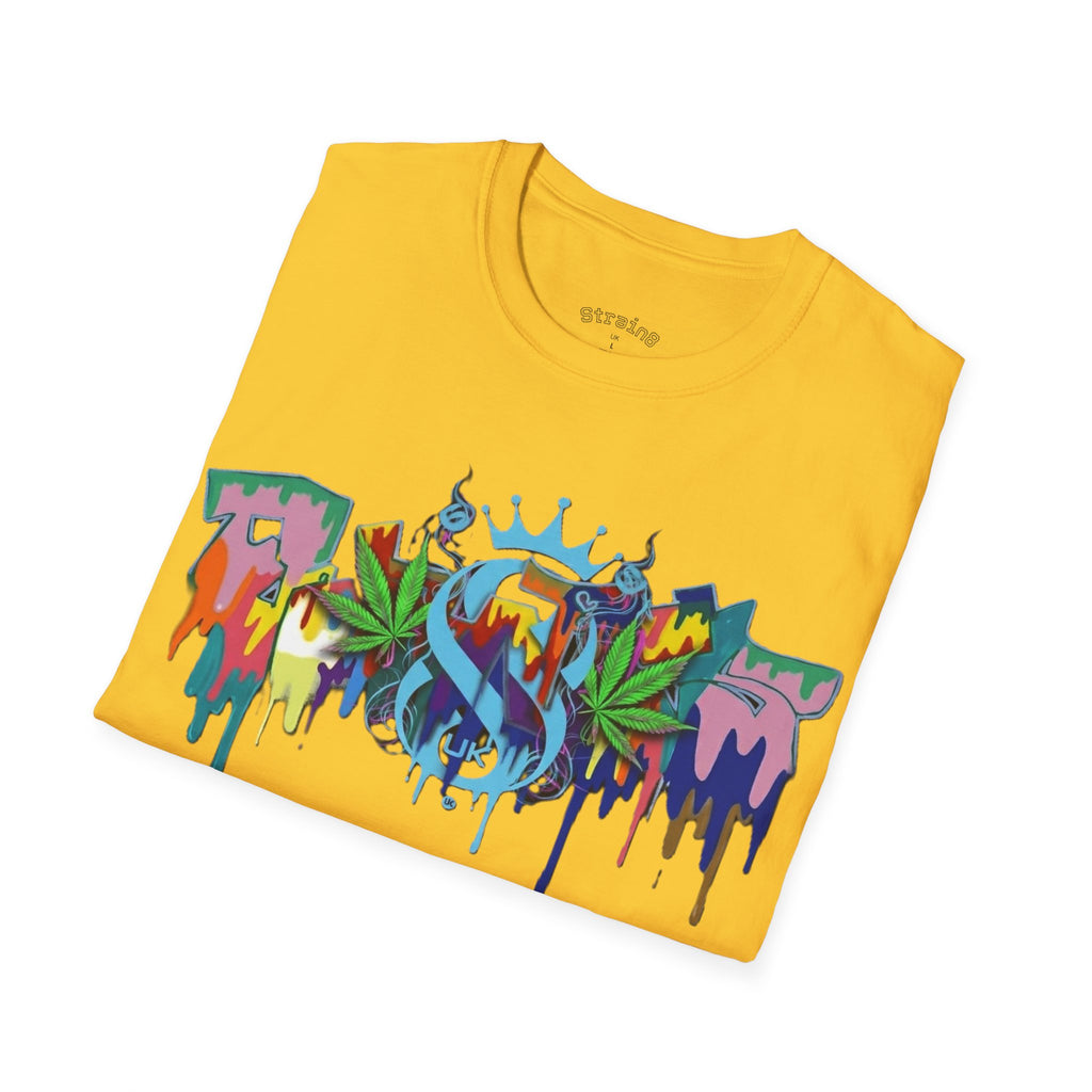Graffiti Leaf S8-UK T-Shirt — Colorful Street Art Tee