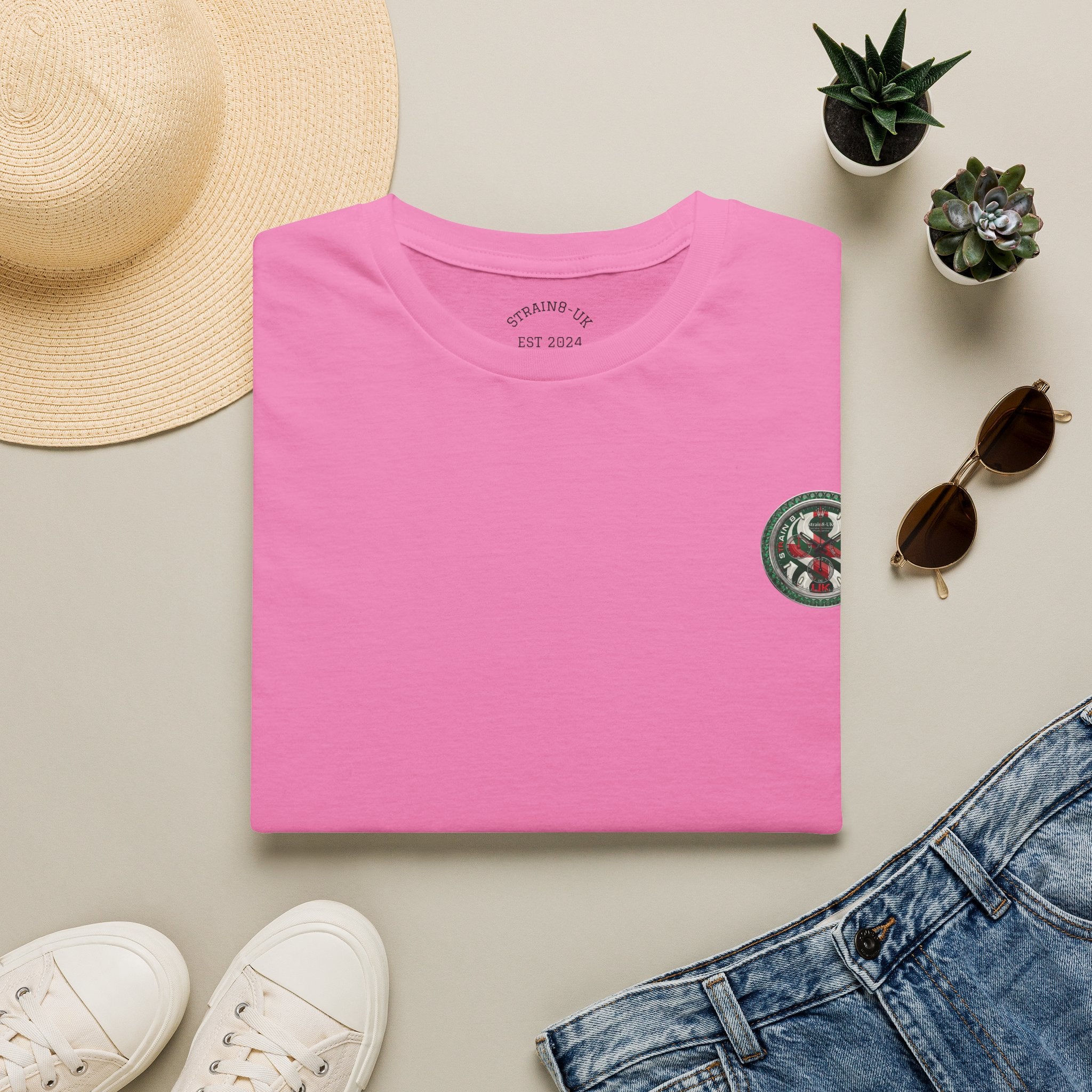 Strain8-UK Watch Face Design T‑Shirt — Nautical Travel Vibes In Emerald Green