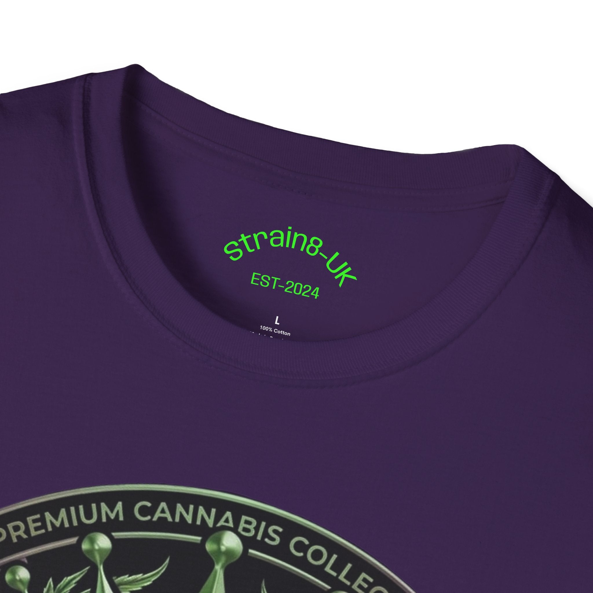 Strain8-UK Cannabis Crown Graffiti T-Shirt — S8-UK Green & Purple Streetwear
