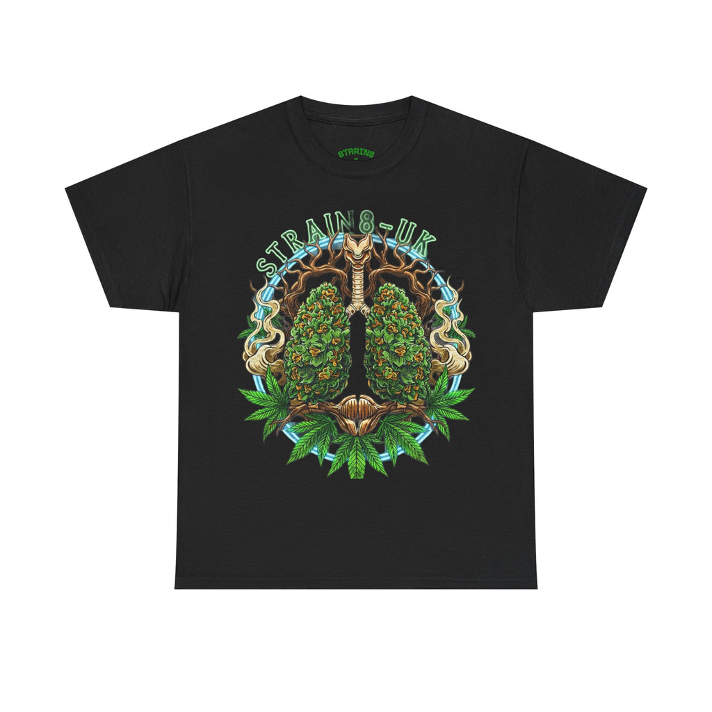 Strain8-UK Weed Lungs Cannabis Art T-Shirt