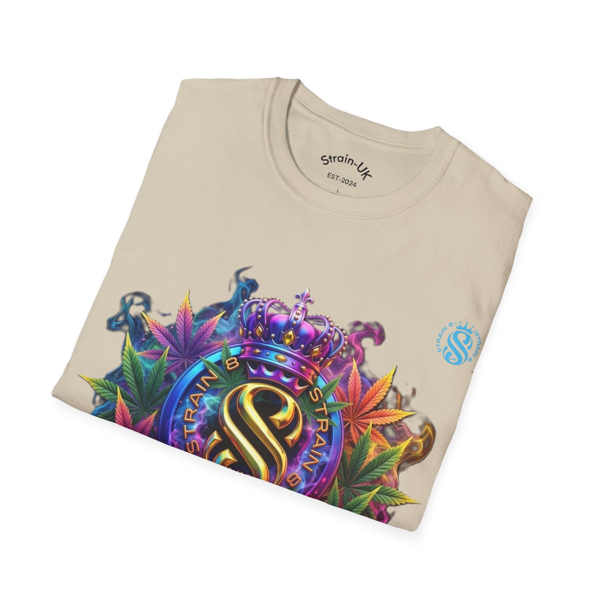 Strain8-UK T-Shirt — Vibrant Floral Design With Original Logo Graphic Tee