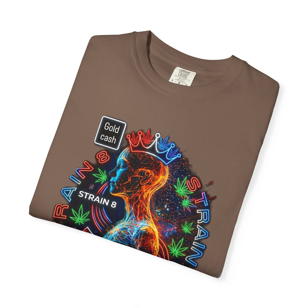 T-Shirt — Psychedelic Crowned Female Energy Glow, Freedom to Grow Graphic Tee (Strain8-UK)