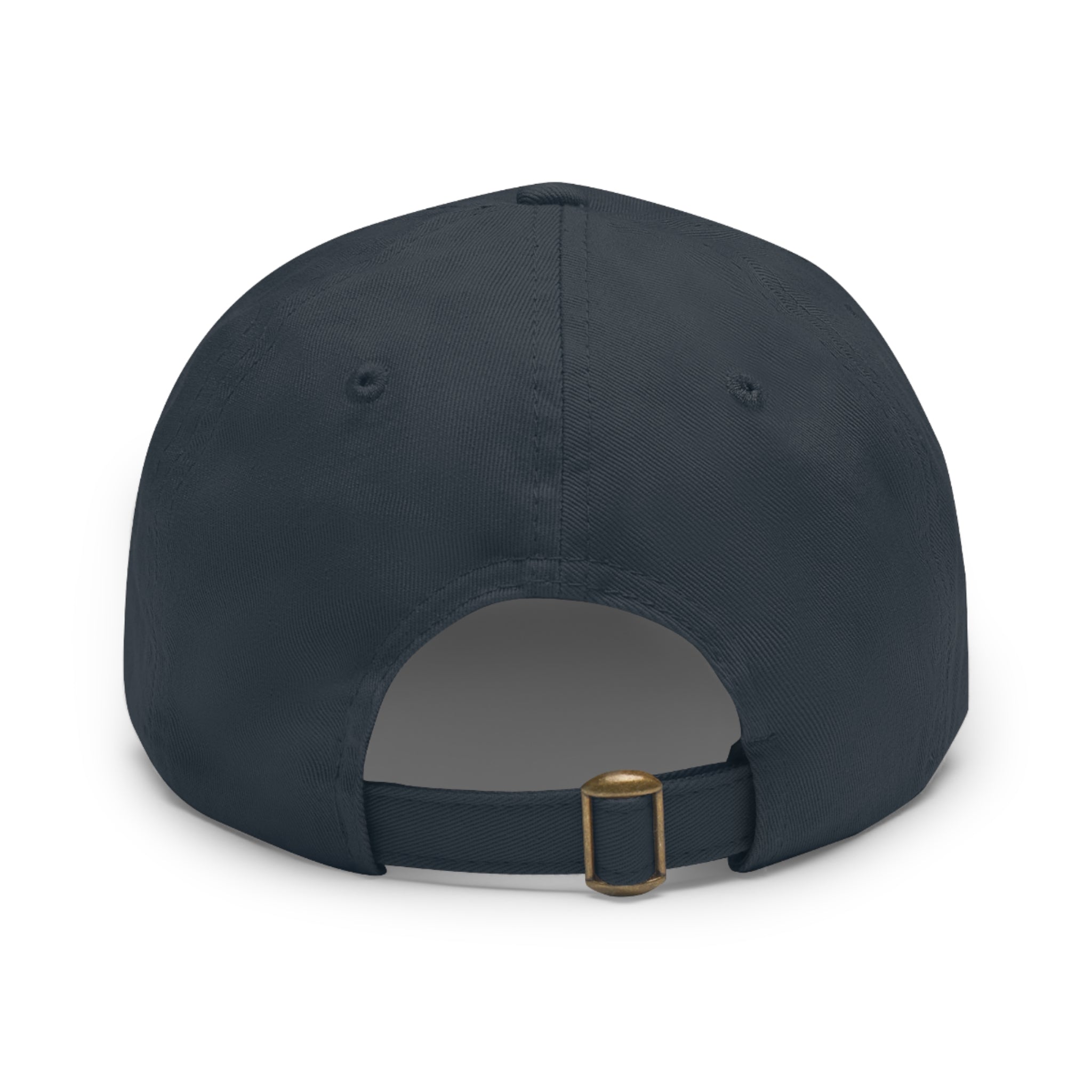 Leather Patch Dad Hat — Round Strain8-UK Cap for Casual Streetwear