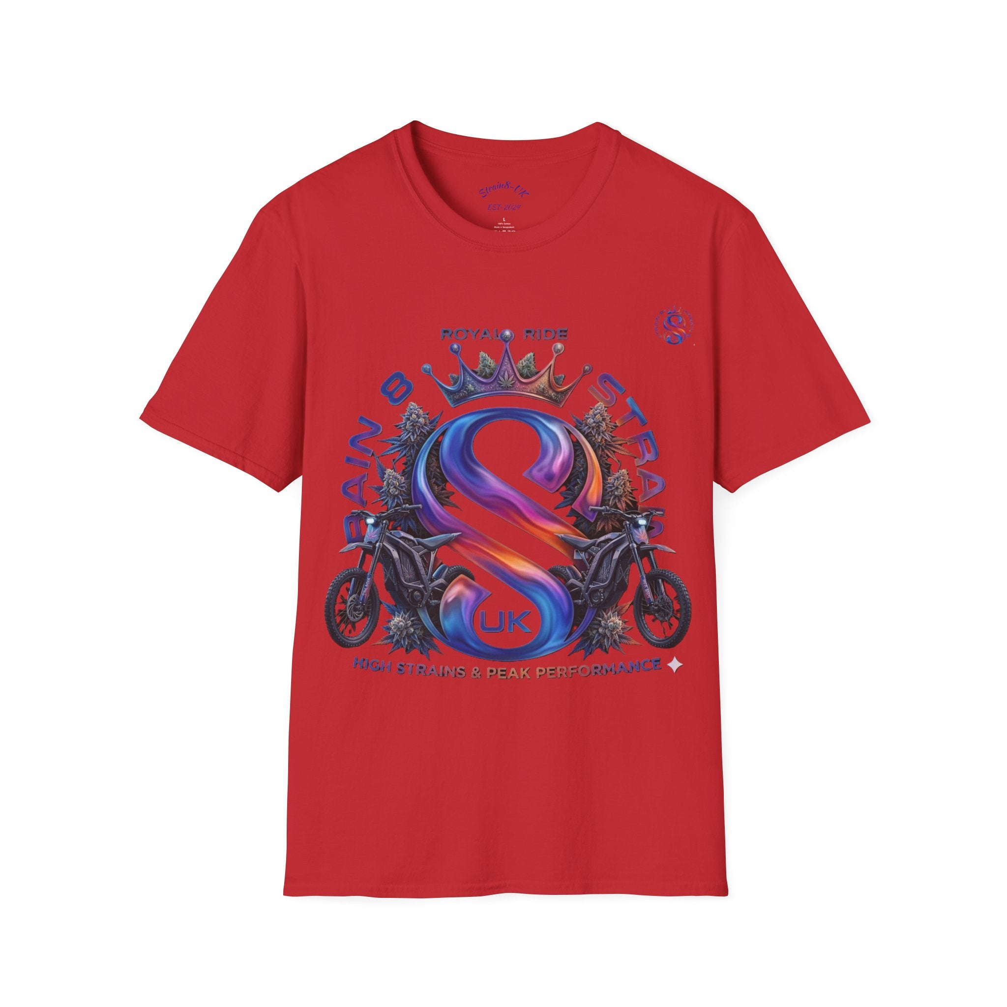 Royal Strain8-UK  Graphic T-Shirt — Bold Crowned "S8-UK" E-Bike Logo Tee