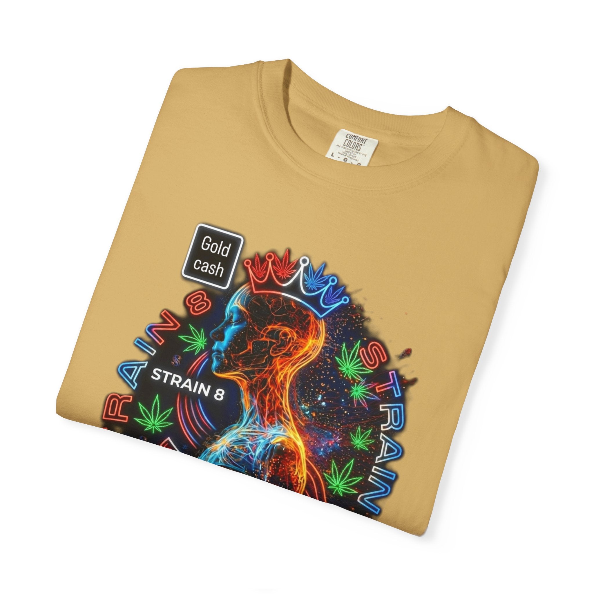 T-Shirt — Psychedelic Crowned Female Energy Glow, Freedom to Grow Graphic Tee (Strain8-UK)