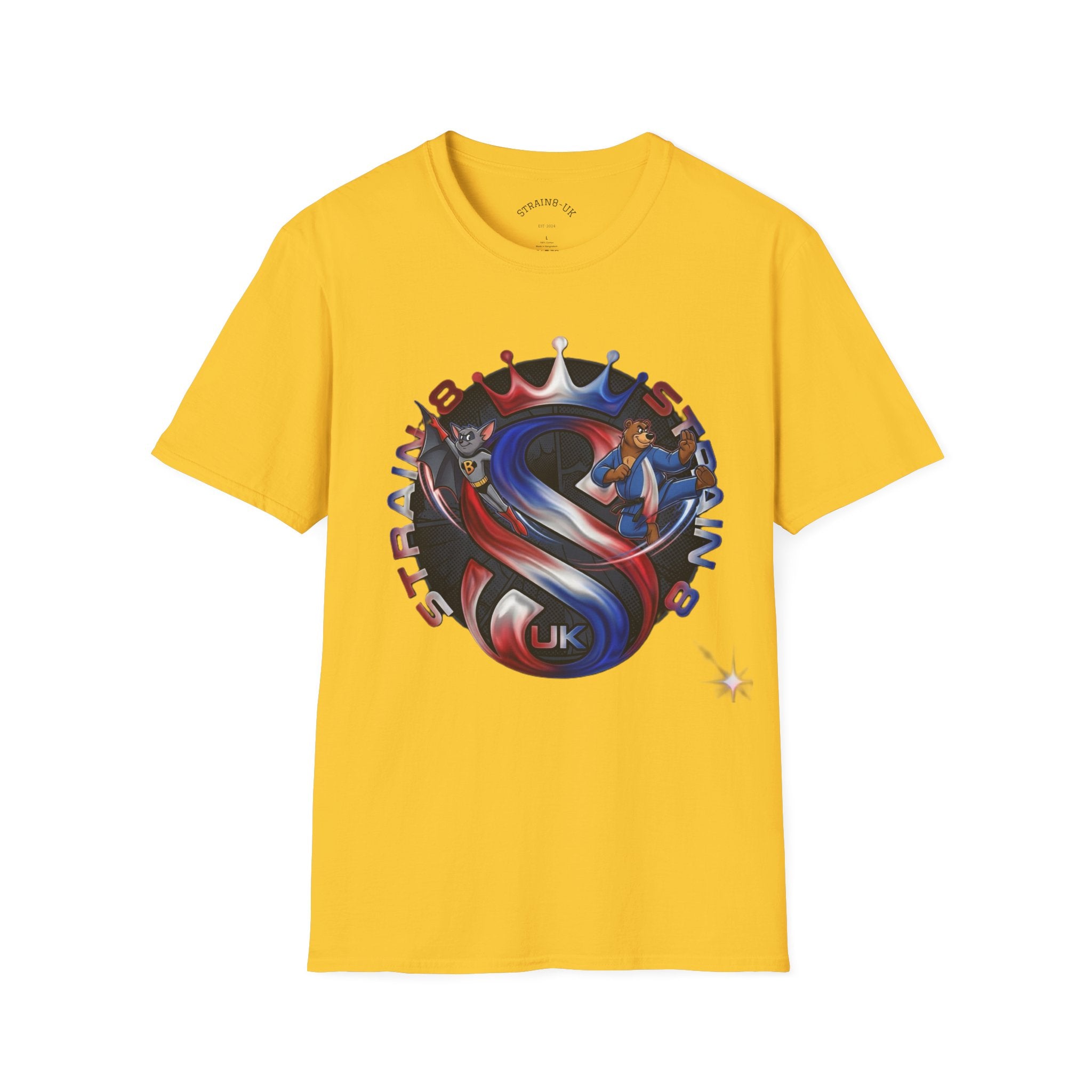 Strongest in the UK T-Shirt — Union Flag Crown Graphic Strain8-UK Tee