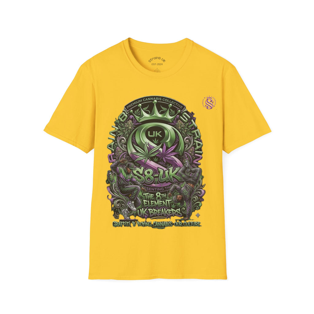 Strain8-UK Graffiti Cannabis/B-Boy Themed '8th Element' Graphic T-Shirt