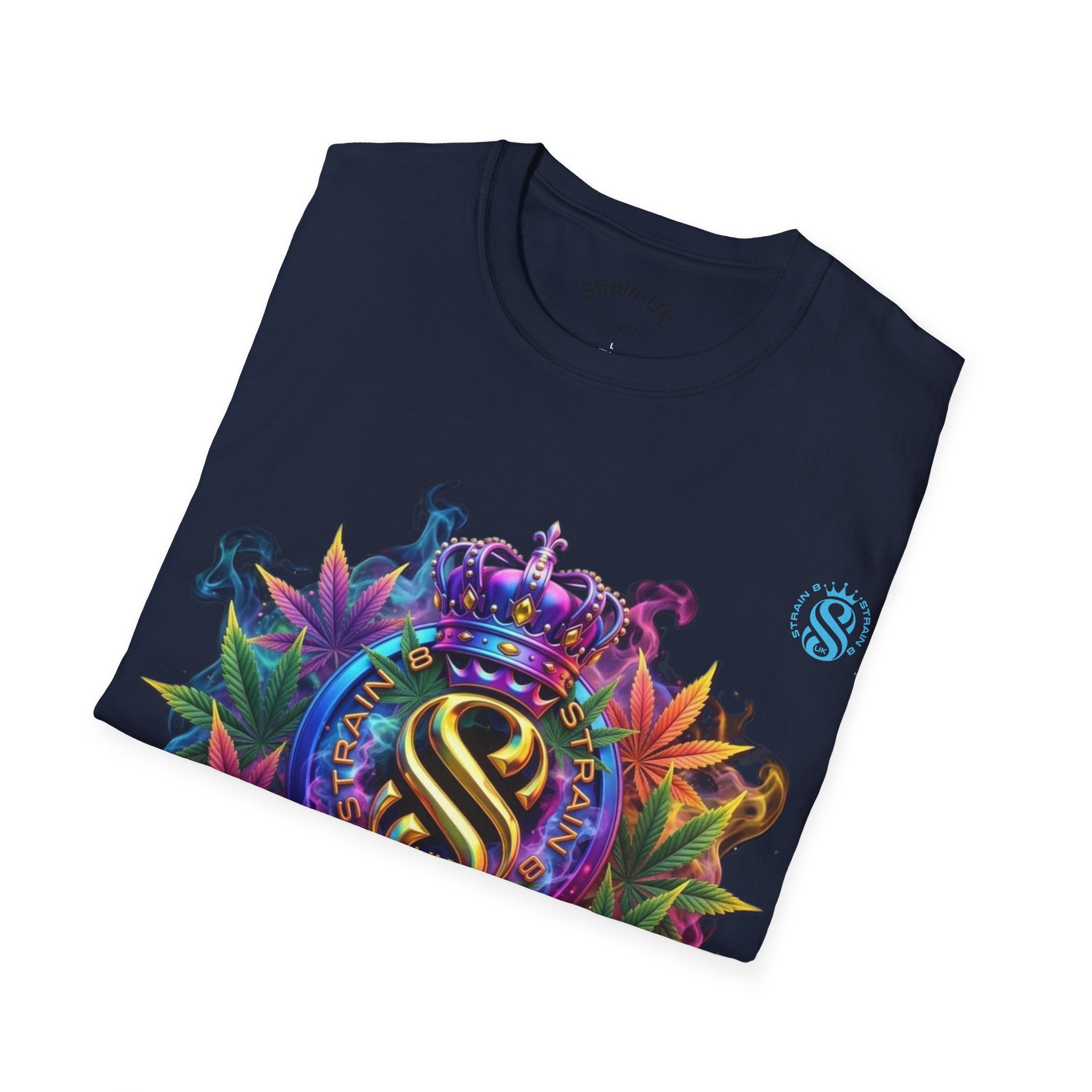 Strain8-UK T-Shirt — Vibrant Floral Design With Original Logo Graphic Tee