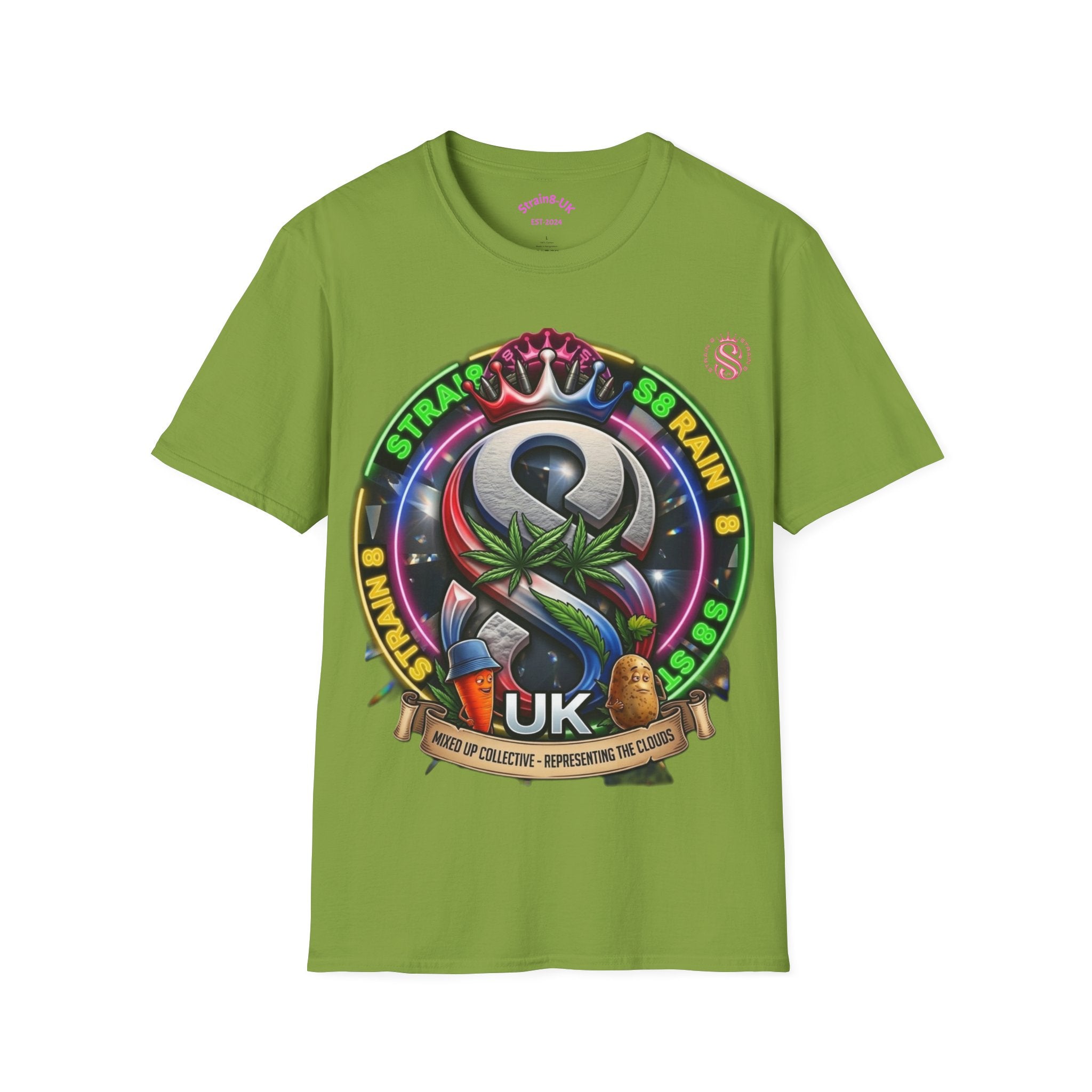 Strain8-UK Ted&Fred Special UK Logo T-Shirt — Cannabis Emblem Graphic Tee