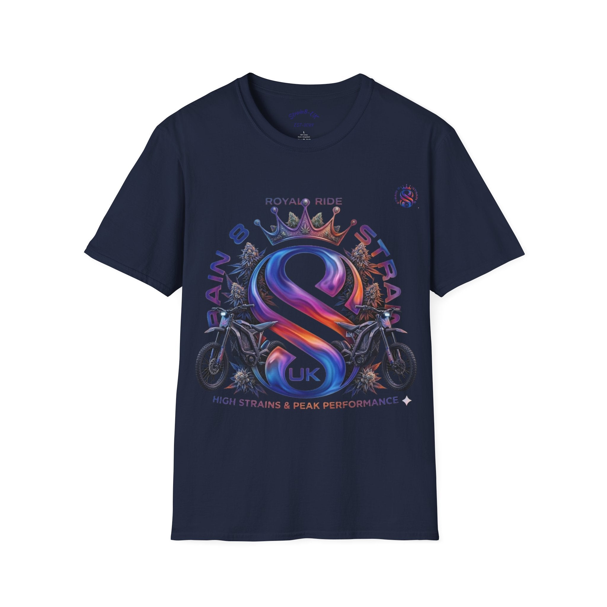 Royal Strain8-UK  Graphic T-Shirt — Bold Crowned "S8-UK" E-Bike Logo Tee
