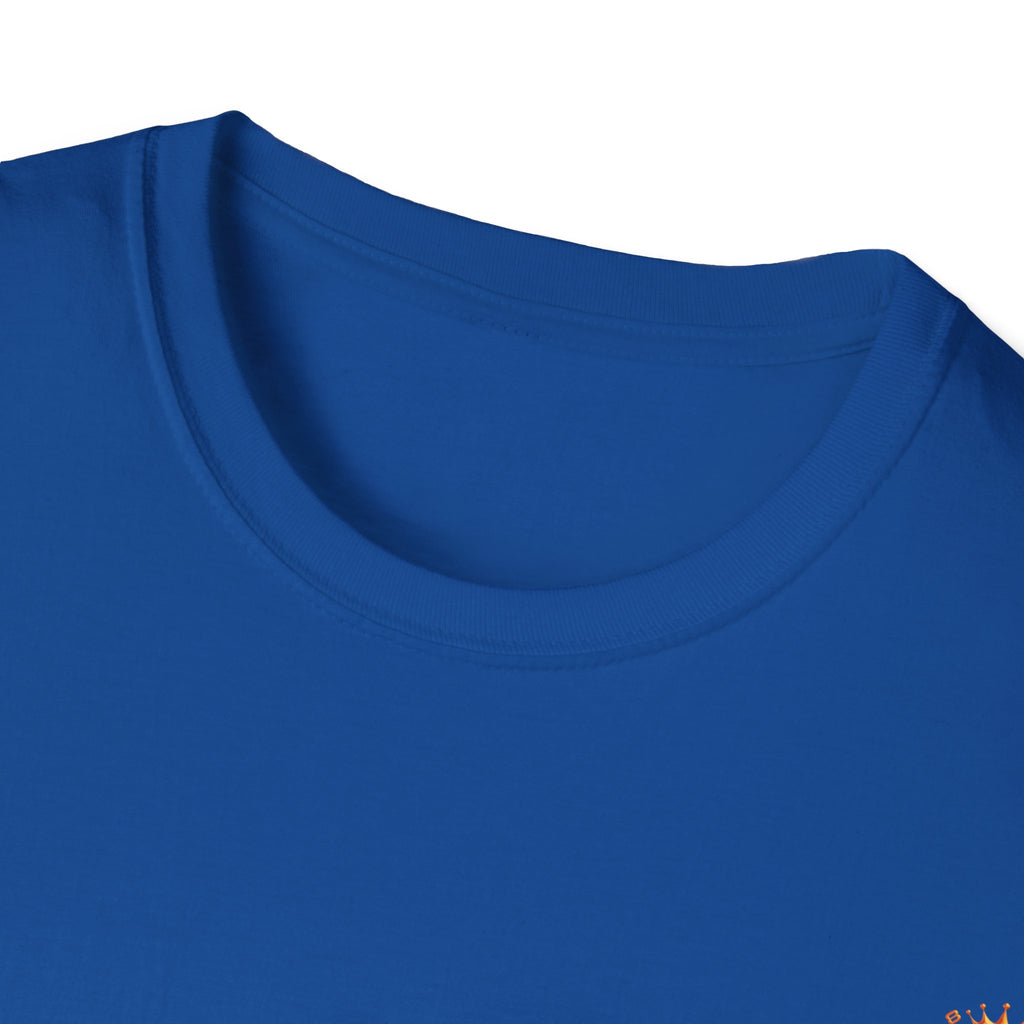 Strain8-UK metallic orange Royal Strain8-UK Emblem T‑Shirt — Crowned Strain8-UK Logo Graphic Tee