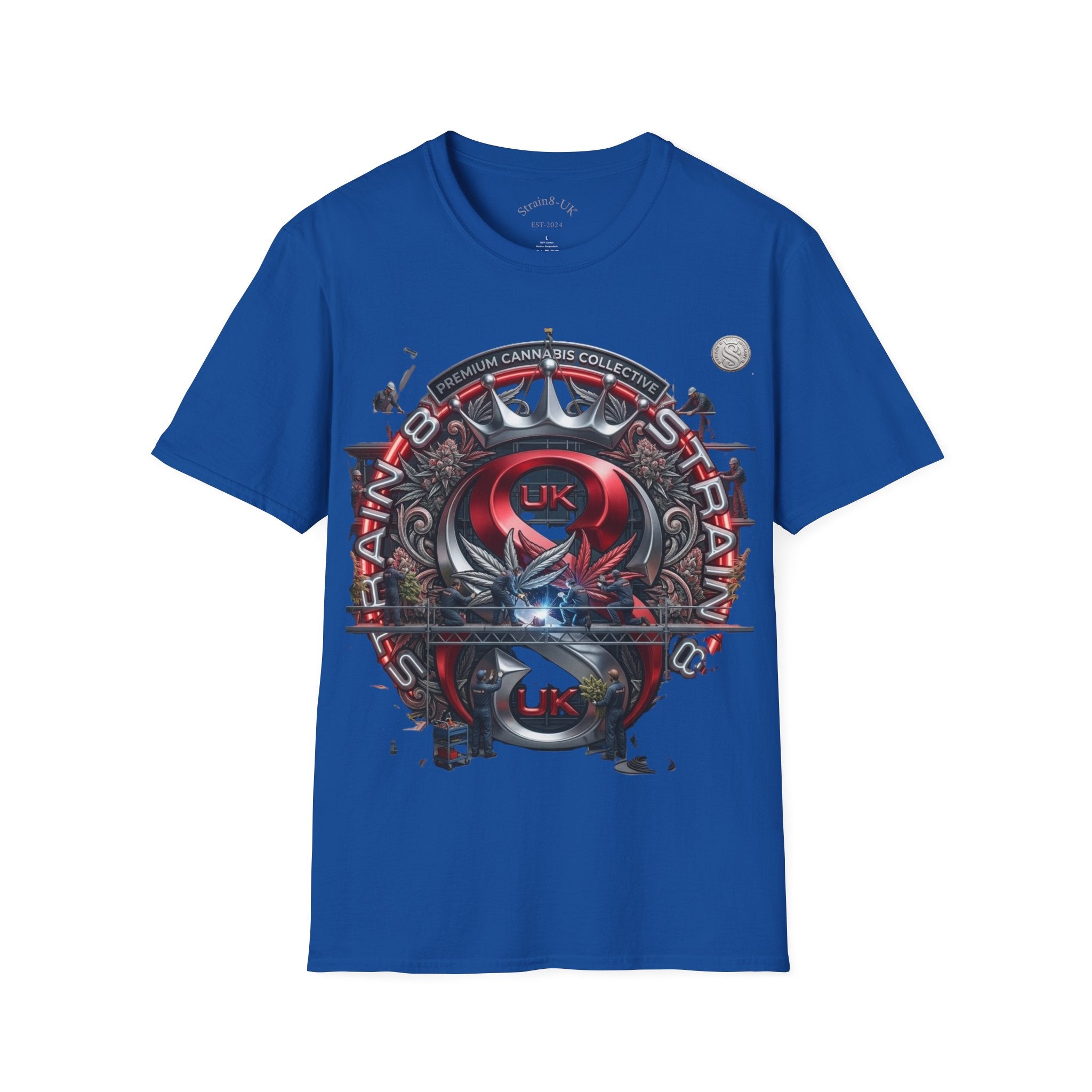 Strain8-UK Under construction T-Shirt — S8-UK in design Crest Design