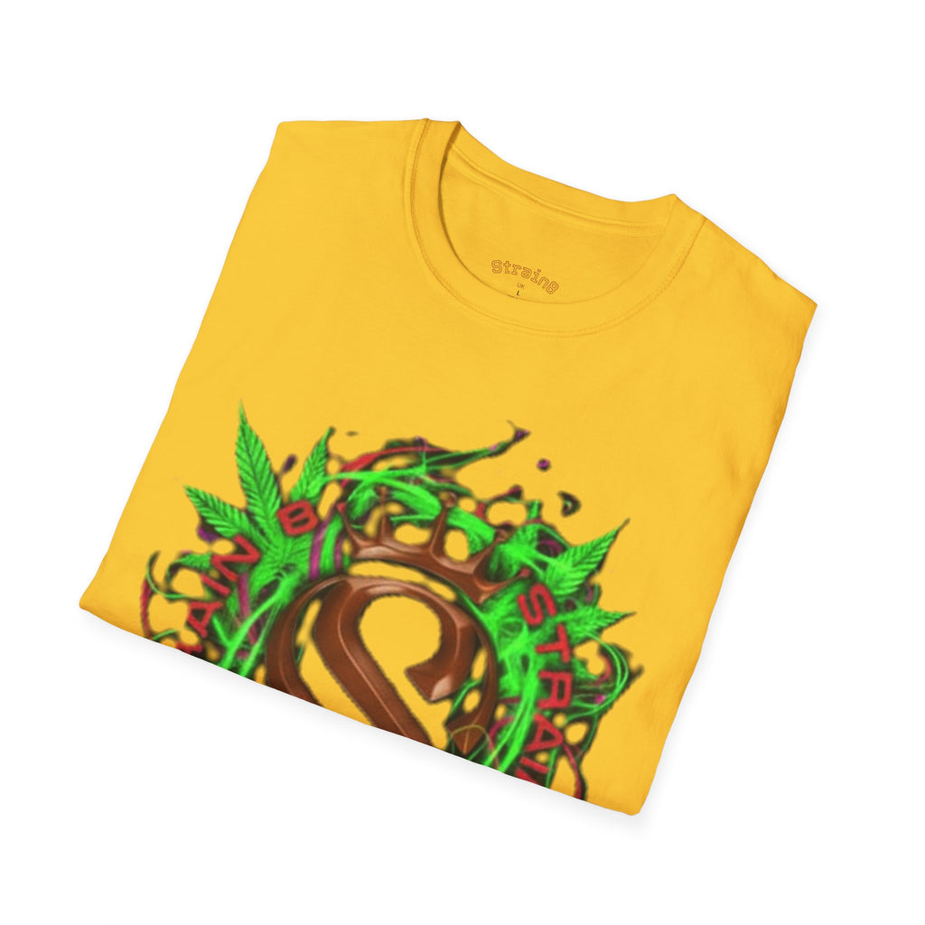 Strain8-UK Chocolate Brown Monogram T‑Shirt — Green Vines Rustic Letter S8 Graphic Tee