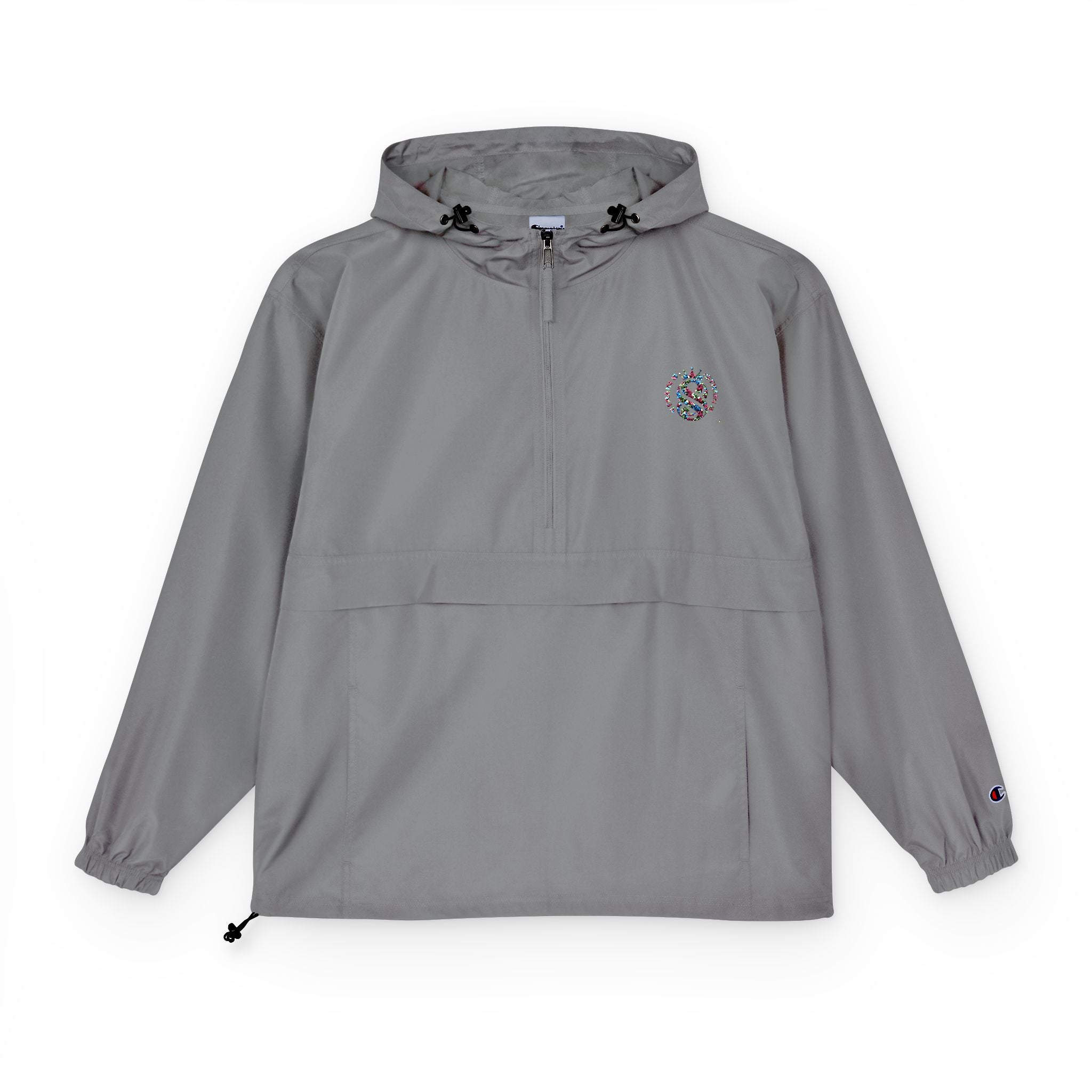 Strain8-uk Packable Orange Anorak Jacket with Script 'S8 Crest